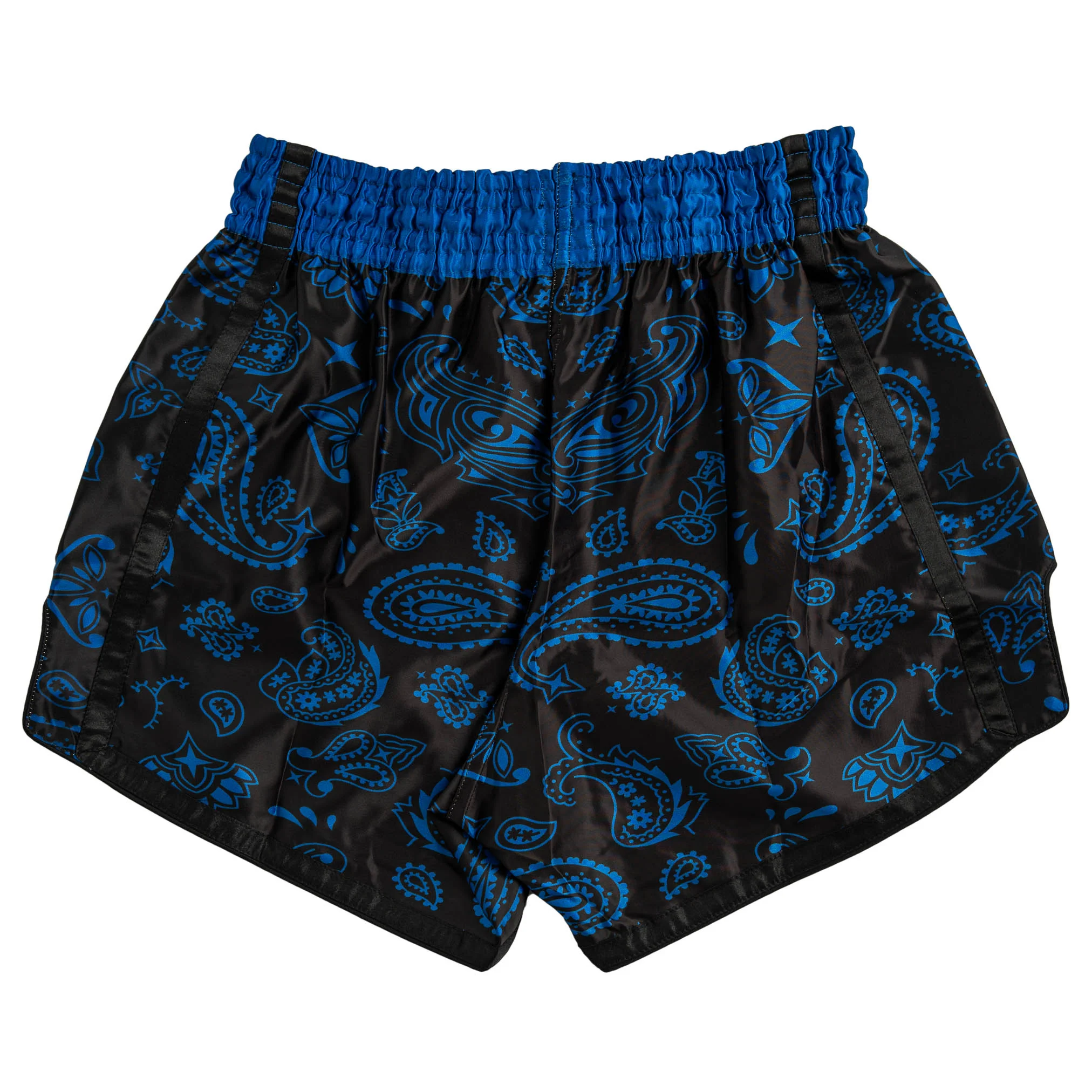 BANDANA FIGHT SHORTS - BLACK / BLUE - Image 8