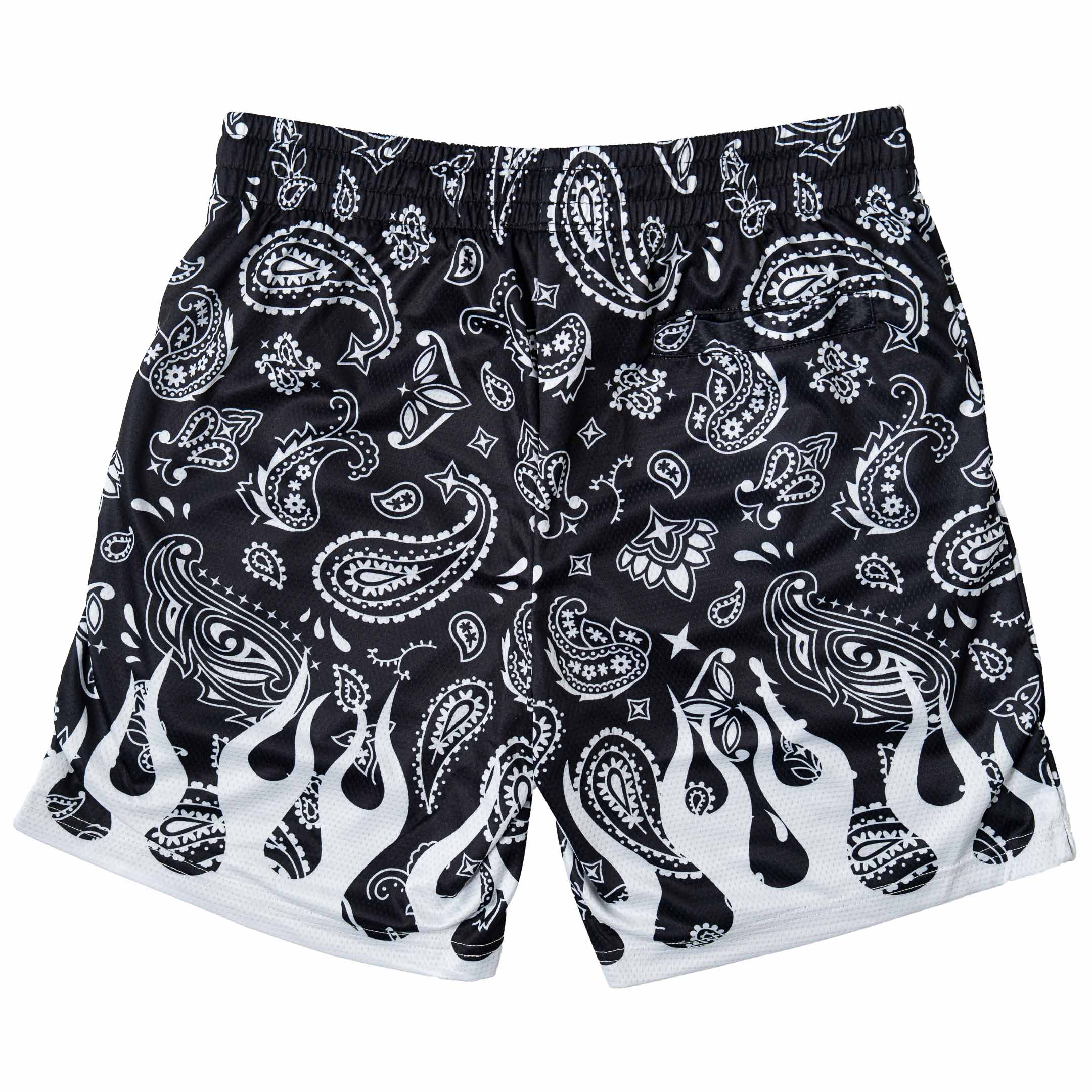 RELAXED CUT SHORTS BANDANA FLAME - BLACK / WHITE - Image 7