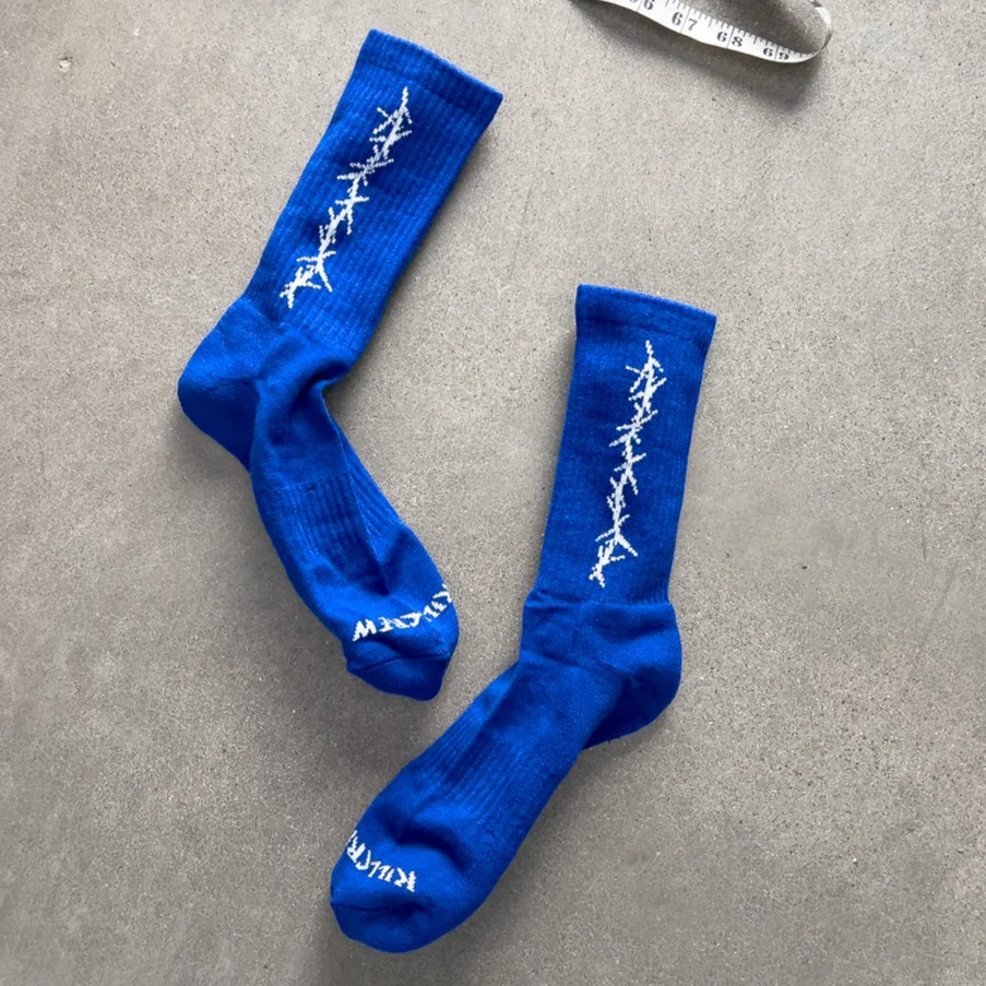 BARBWIRE HIGH SOCKS - BLUE - Image 2