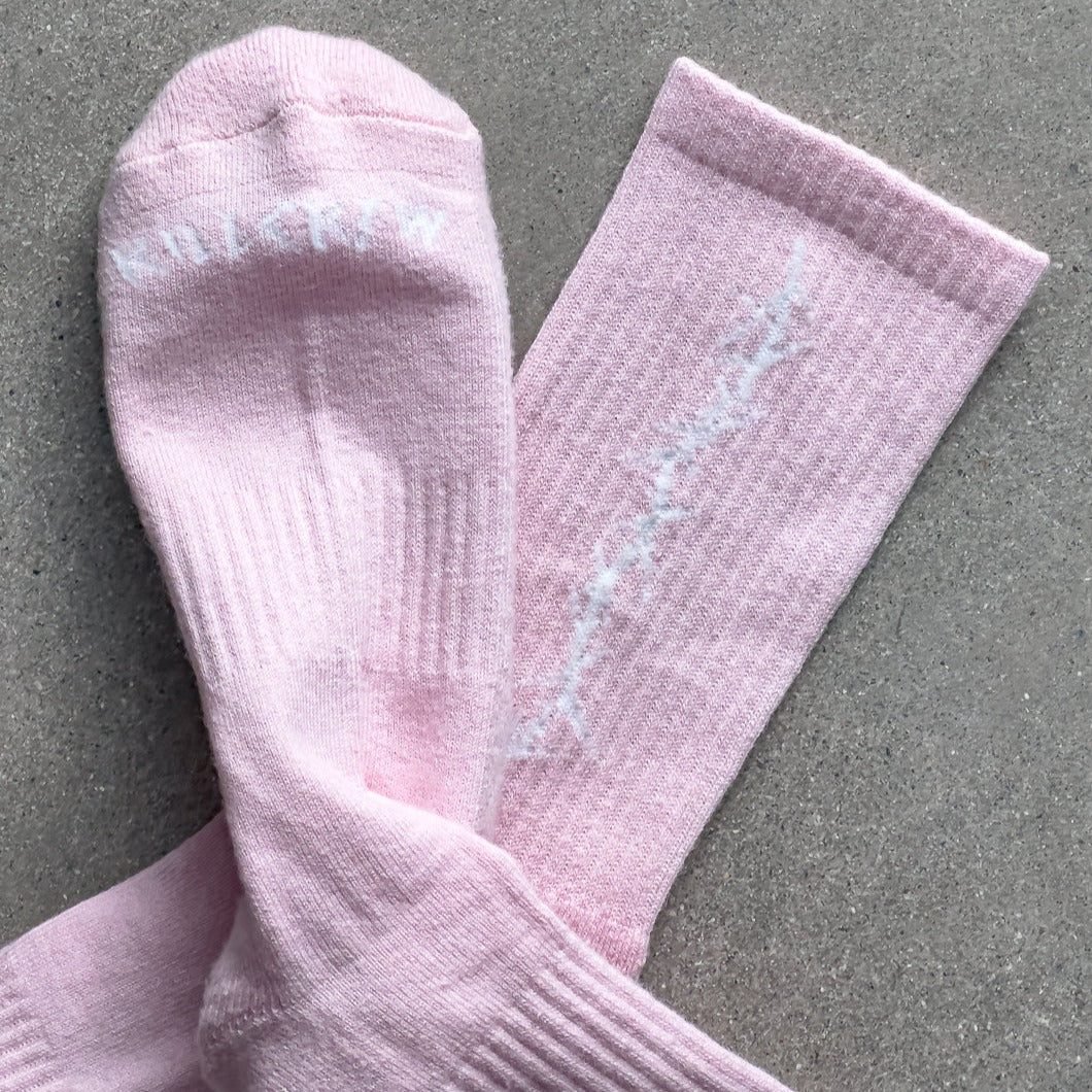 BARBWIRE HIGH SOCKS - PINK - Image 3