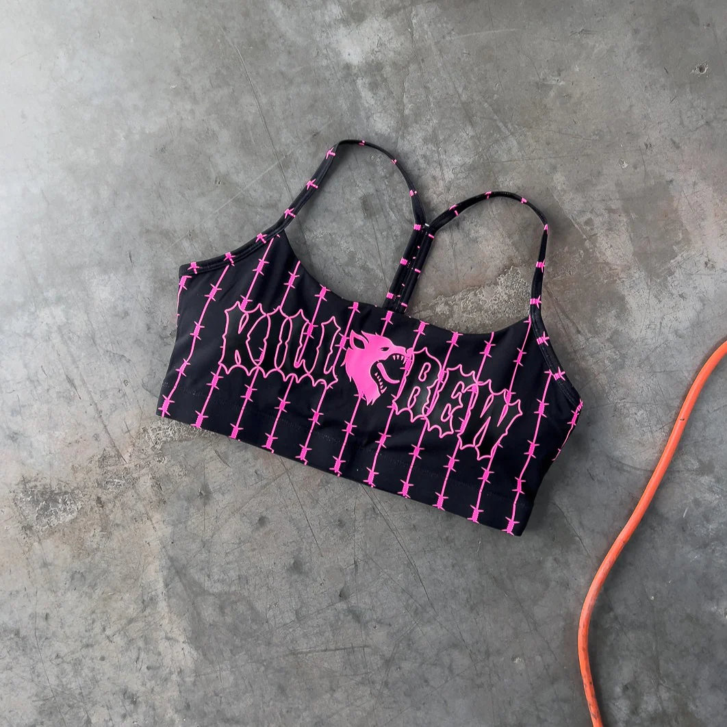 BARBWIRE SPORTS BRA - BLACK / PINK - Image 4