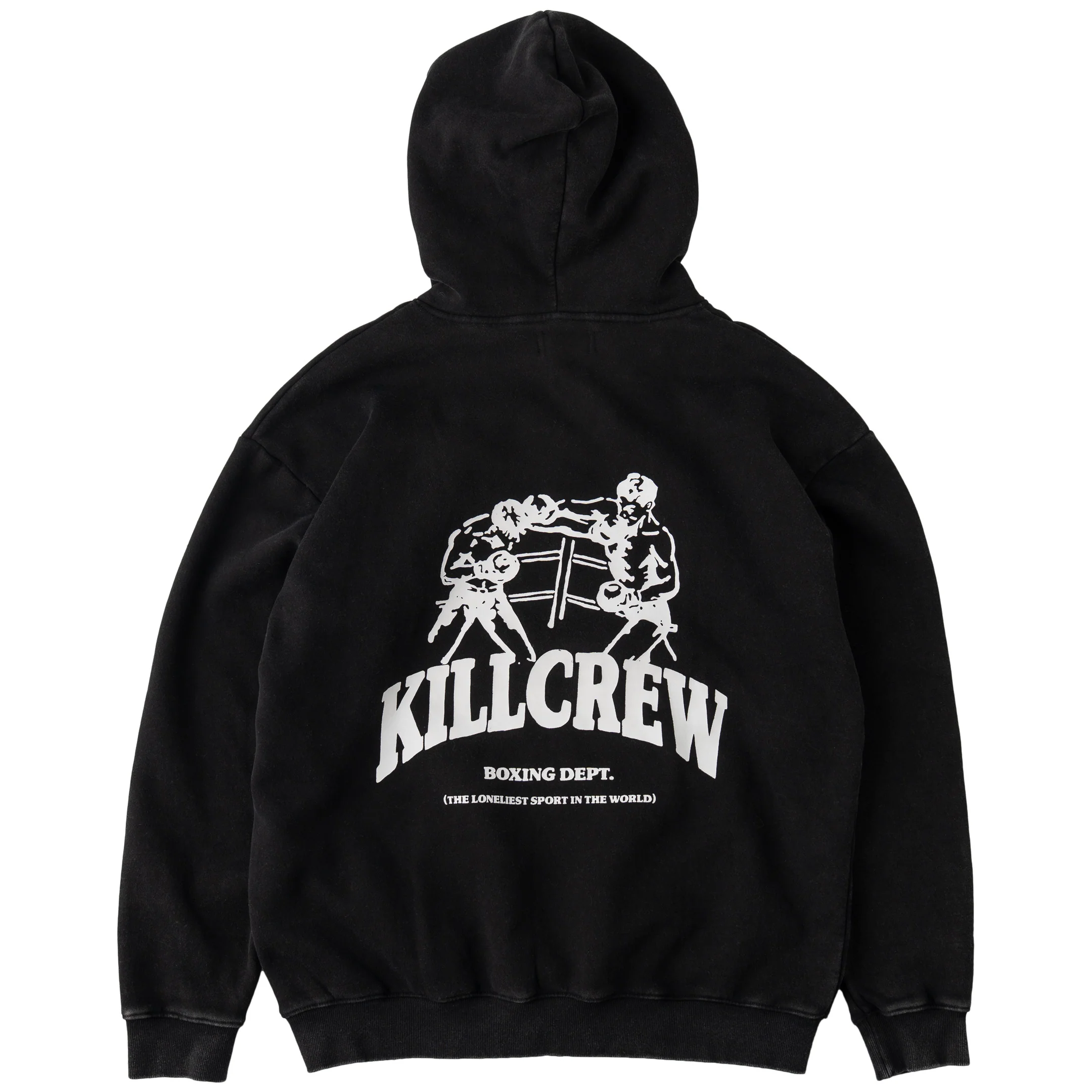OVERSIZED LUX BOXING DEPARTMENT HOODIE - BLACK / WHITE
