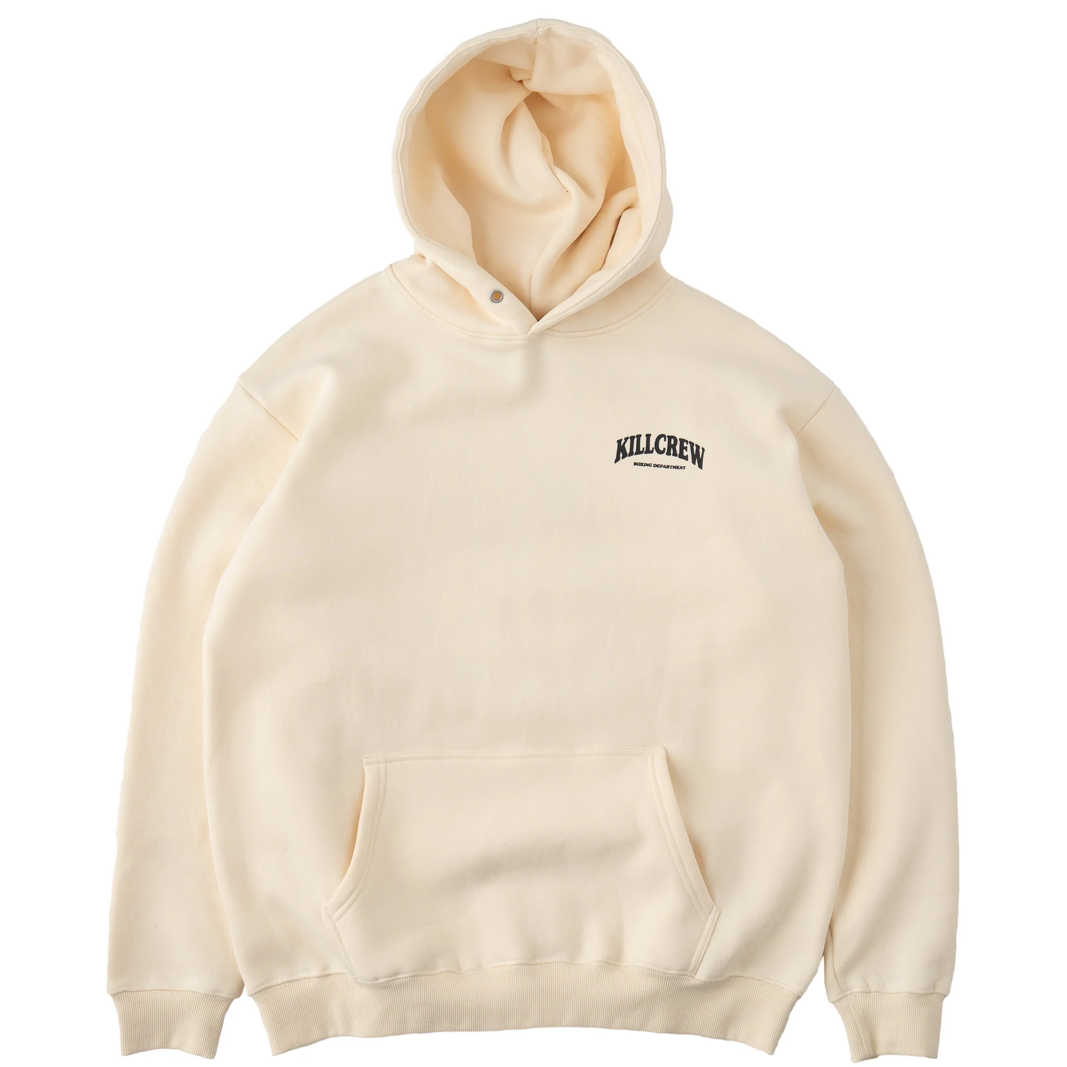 OVERSIZED LUX BOXING DEPARTMENT HOODIE - CREAM / BLACK - Image 2