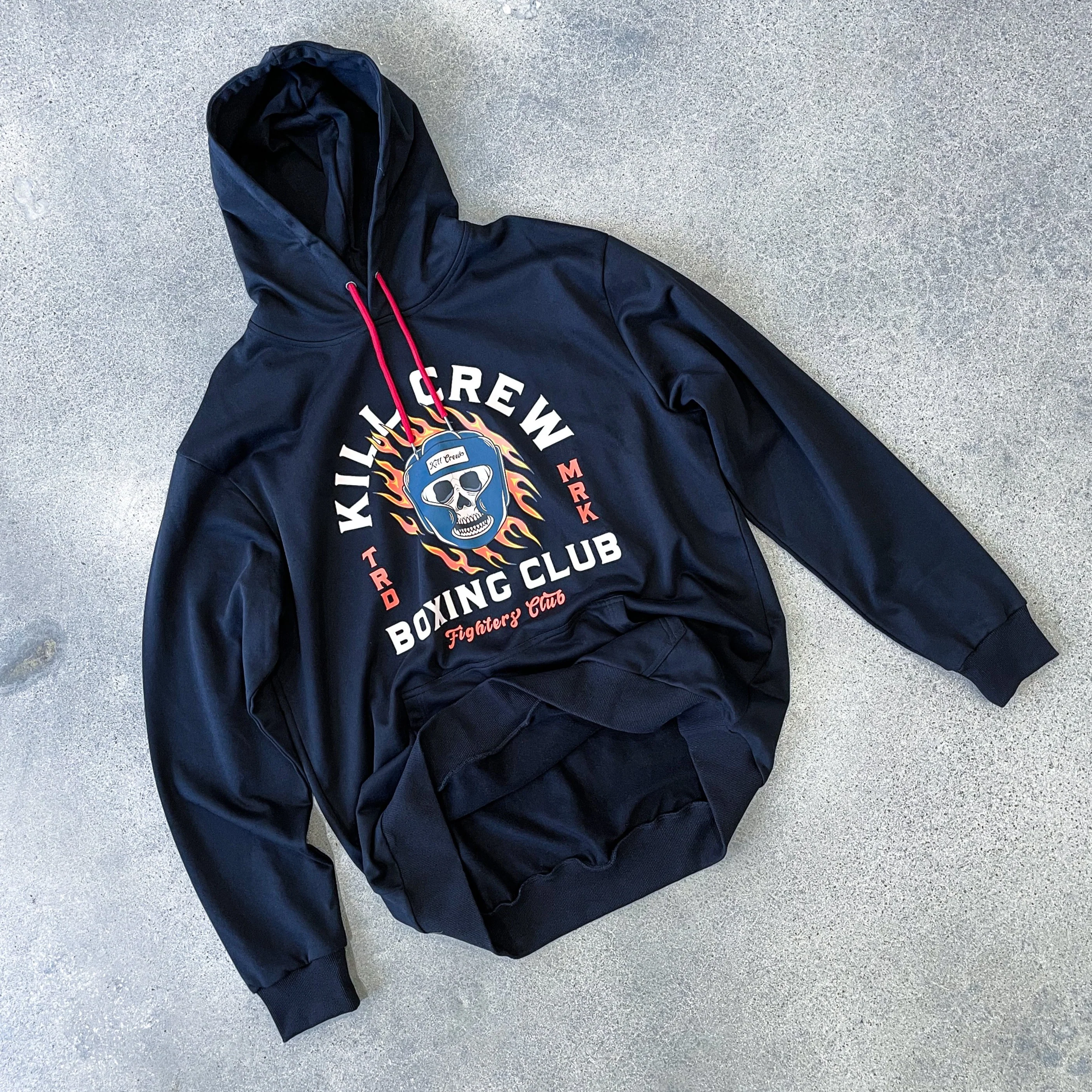 BOXING FLAME HOODIE - BLACK - Image 2