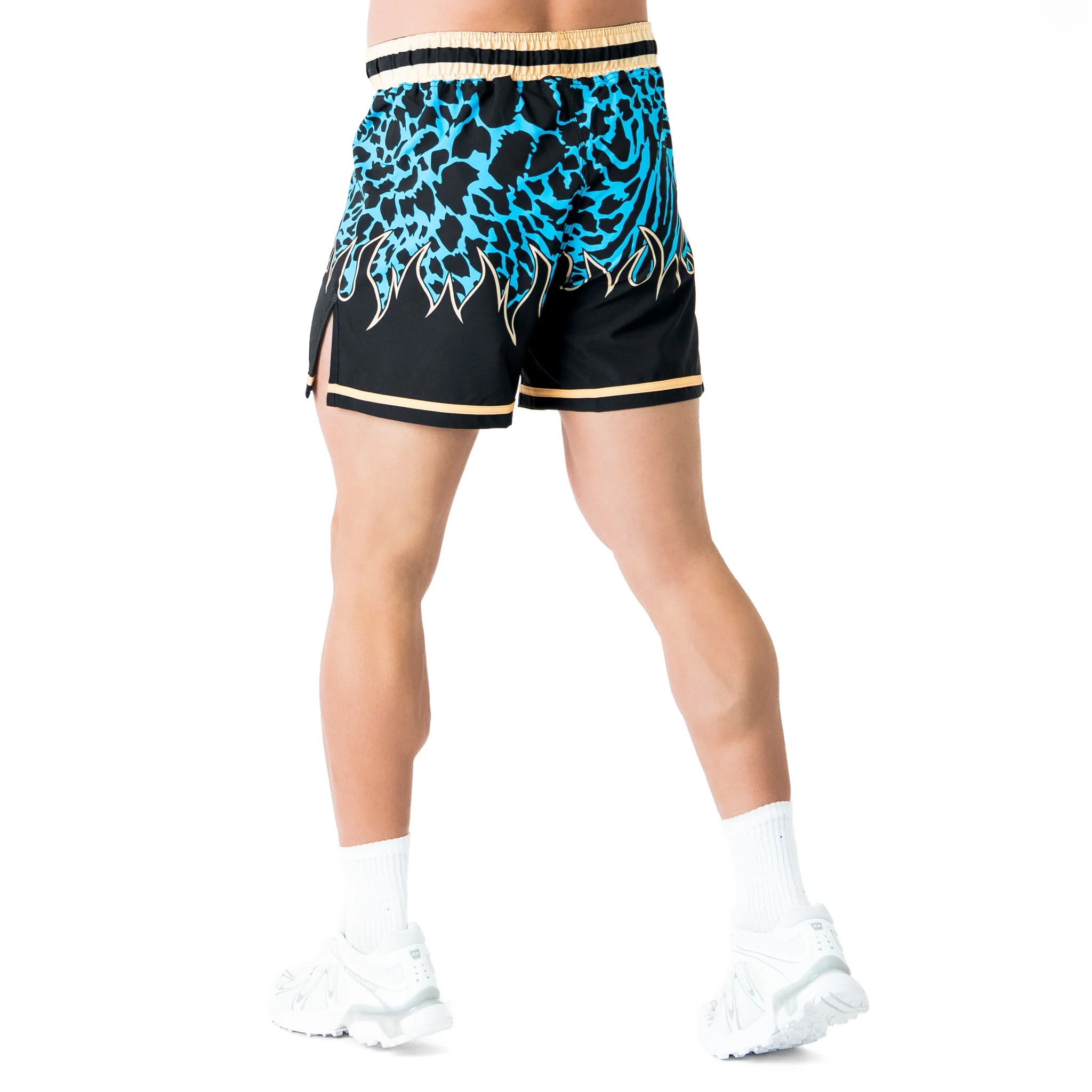 BSEM FIGHT SHORTS (THAI CUT) - BLUE / GOLD - Image 4