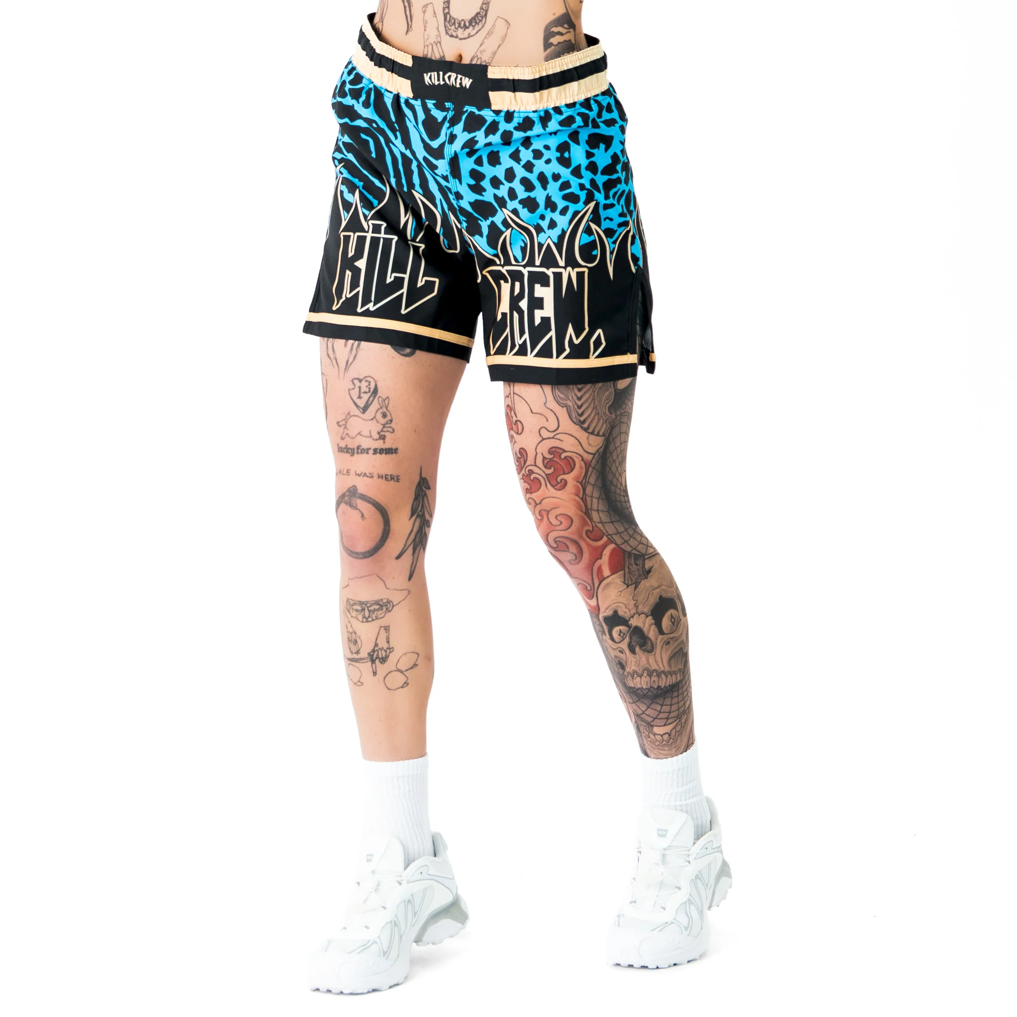 BSEM FIGHT SHORTS (THAI CUT) - BLUE / GOLD - Image 5