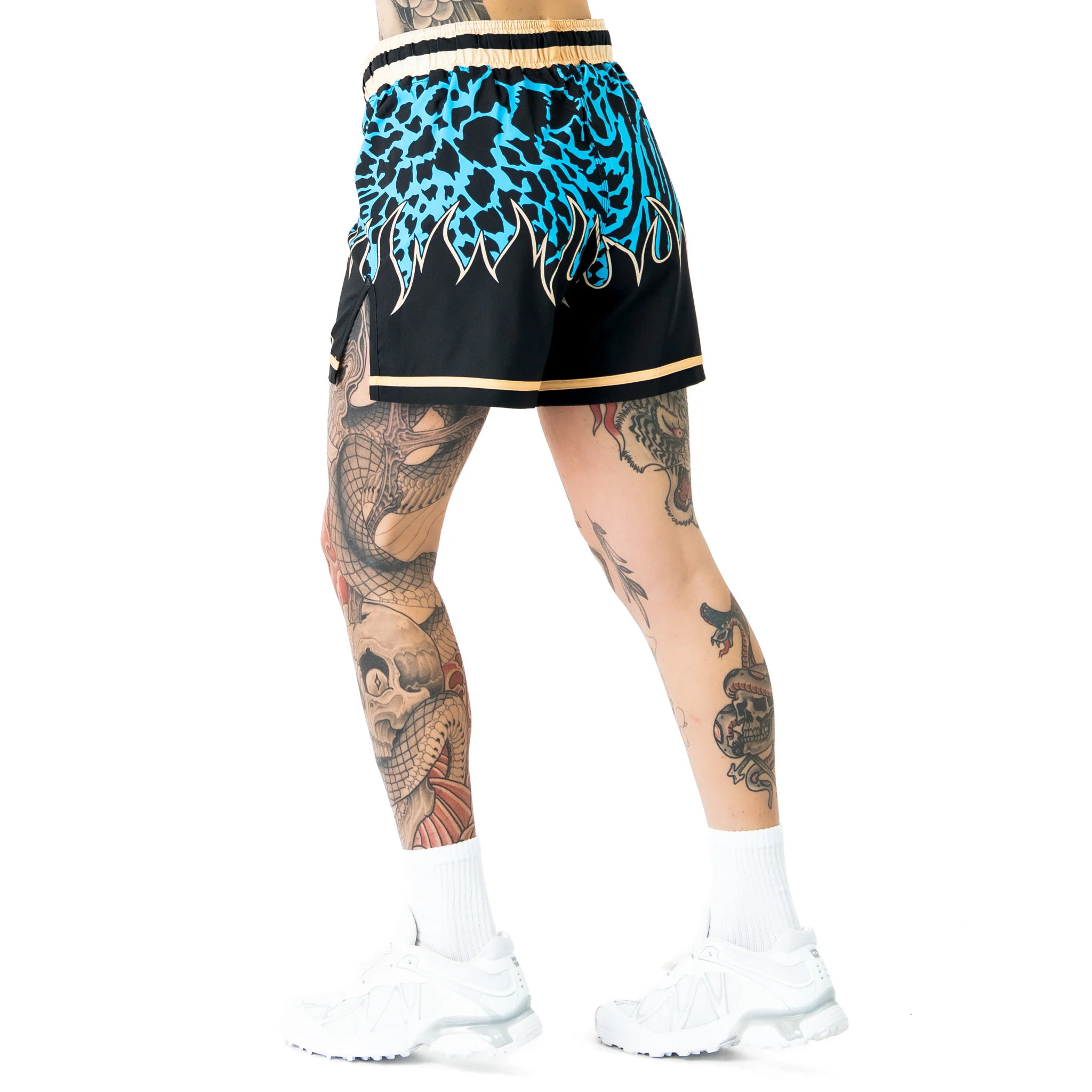 BSEM FIGHT SHORTS (THAI CUT) - BLUE / GOLD - Image 6