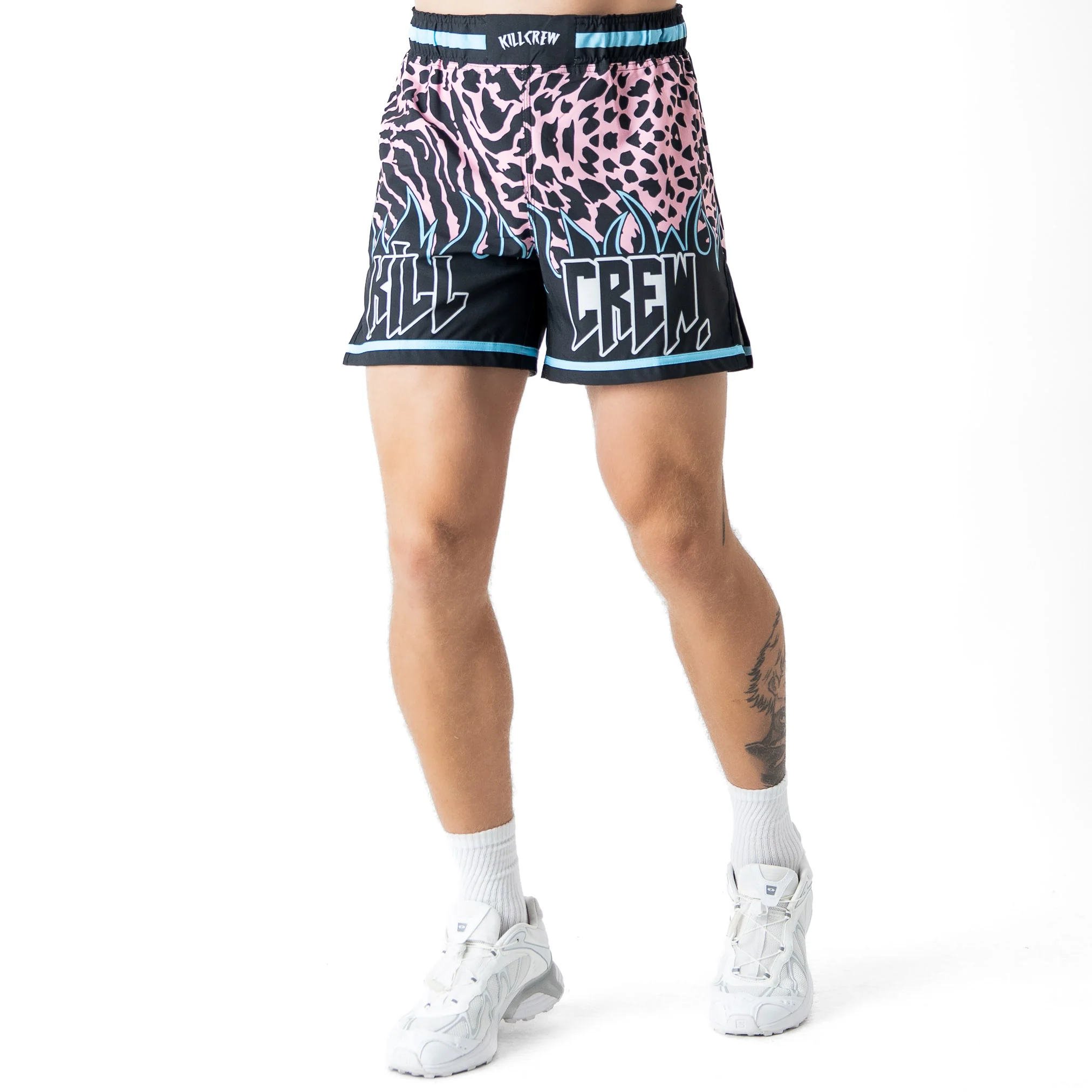BSEM FIGHT SHORTS (THAI CUT) - BLUE / PINK - Image 3