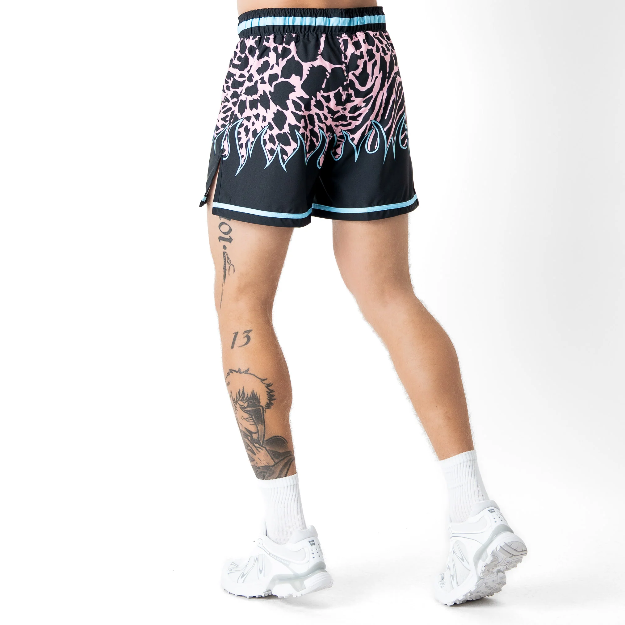 BSEM FIGHT SHORTS (THAI CUT) - BLUE / PINK - Image 4