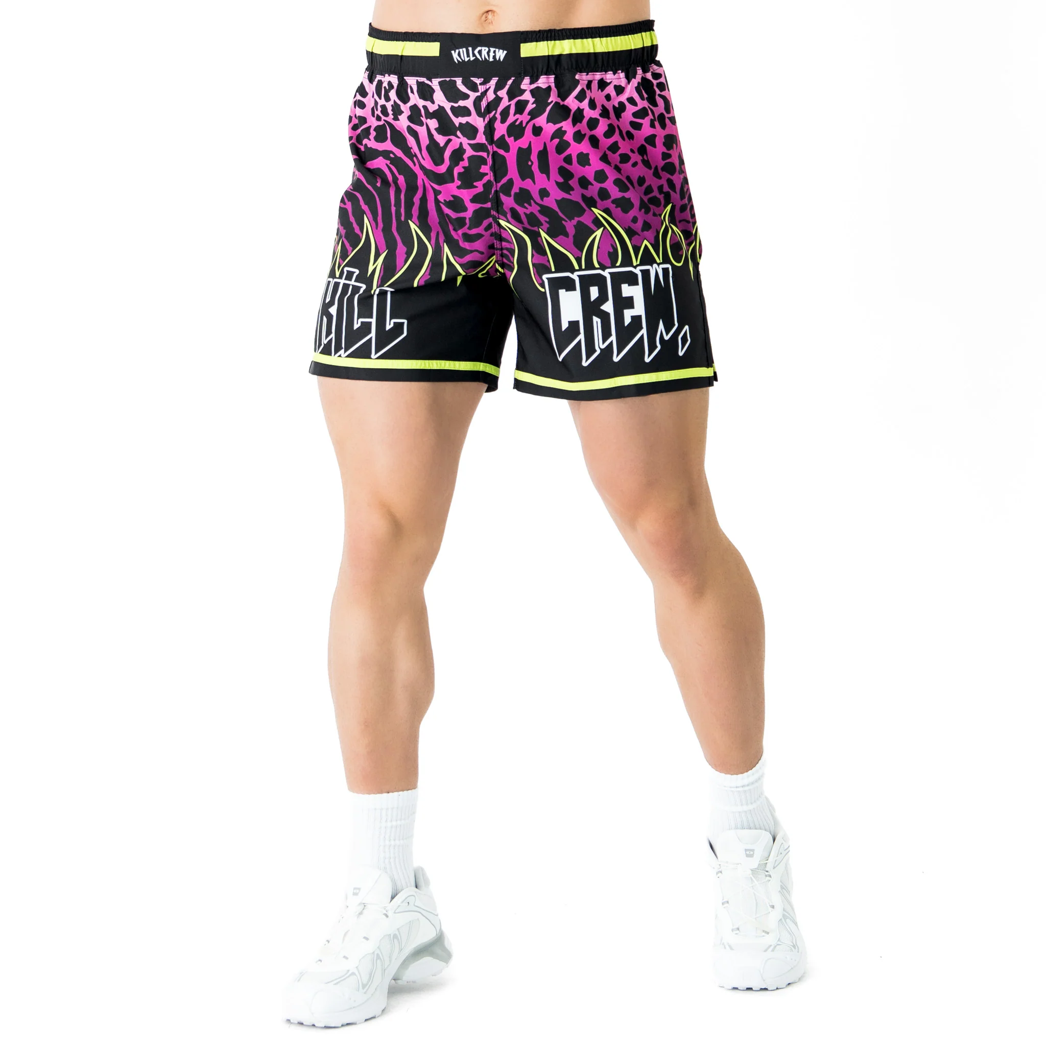 BSEM FIGHT SHORTS (THAI CUT) - PURPLE / GREEN - Image 3