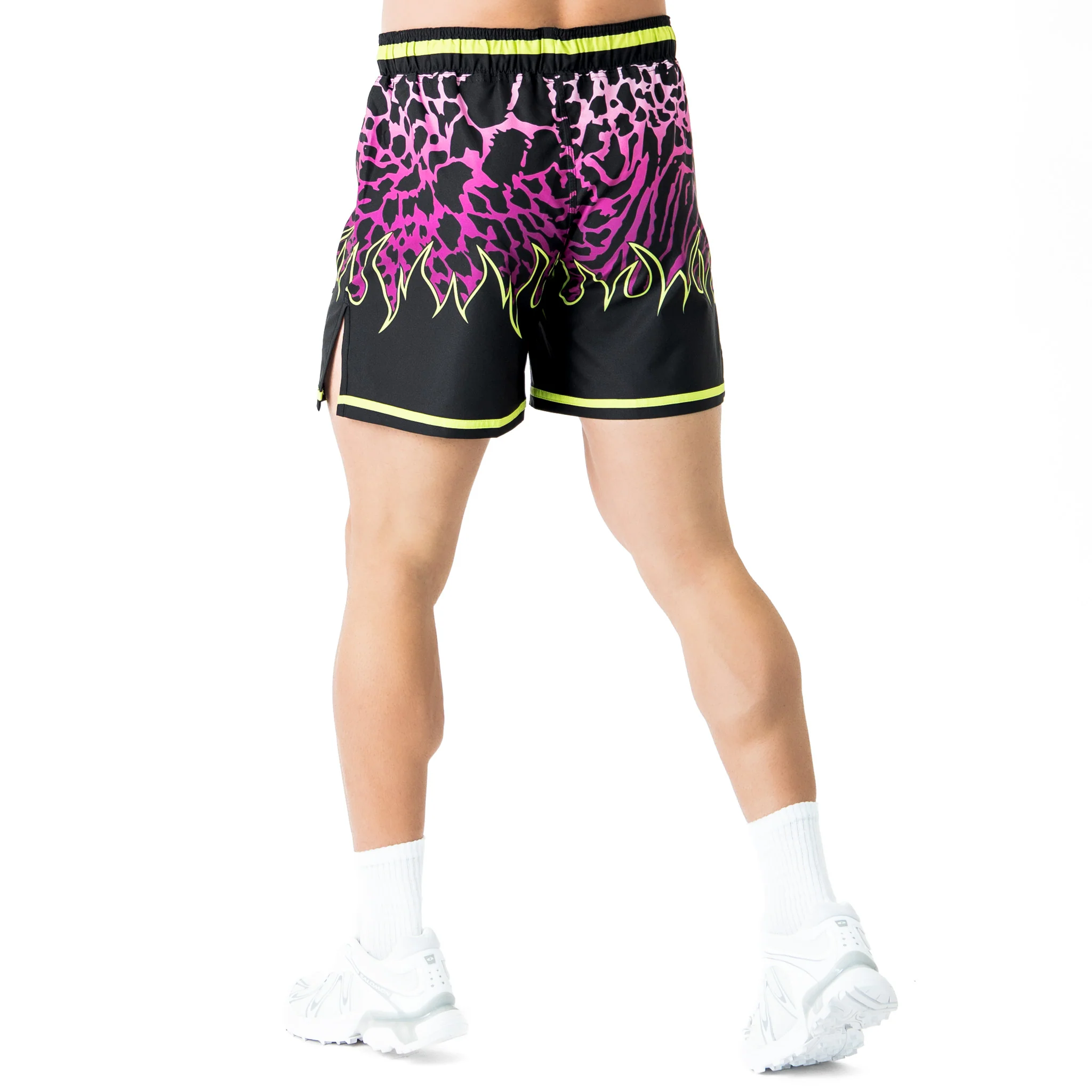 BSEM FIGHT SHORTS (THAI CUT) - PURPLE / GREEN - Image 4