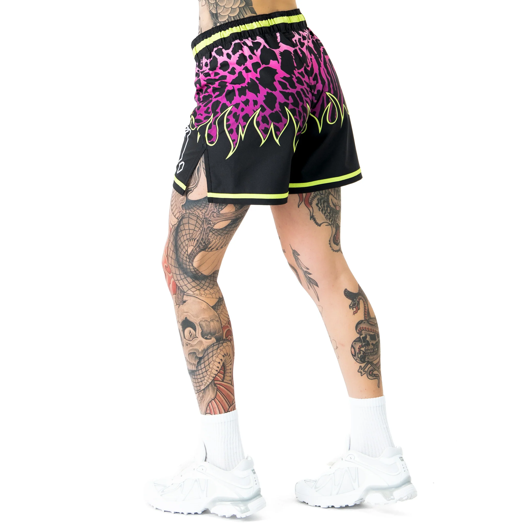 BSEM FIGHT SHORTS (THAI CUT) - PURPLE / GREEN - Image 6