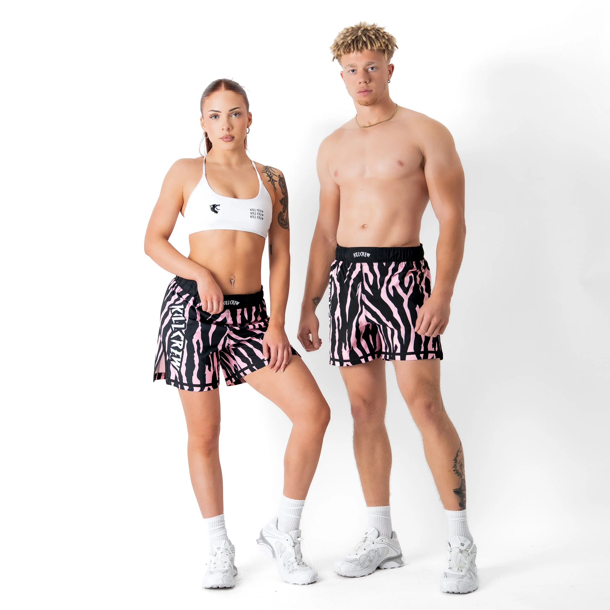 BSEM FIGHT SHORTS (THAI CUT) - PINK ZEBRA - Image 2