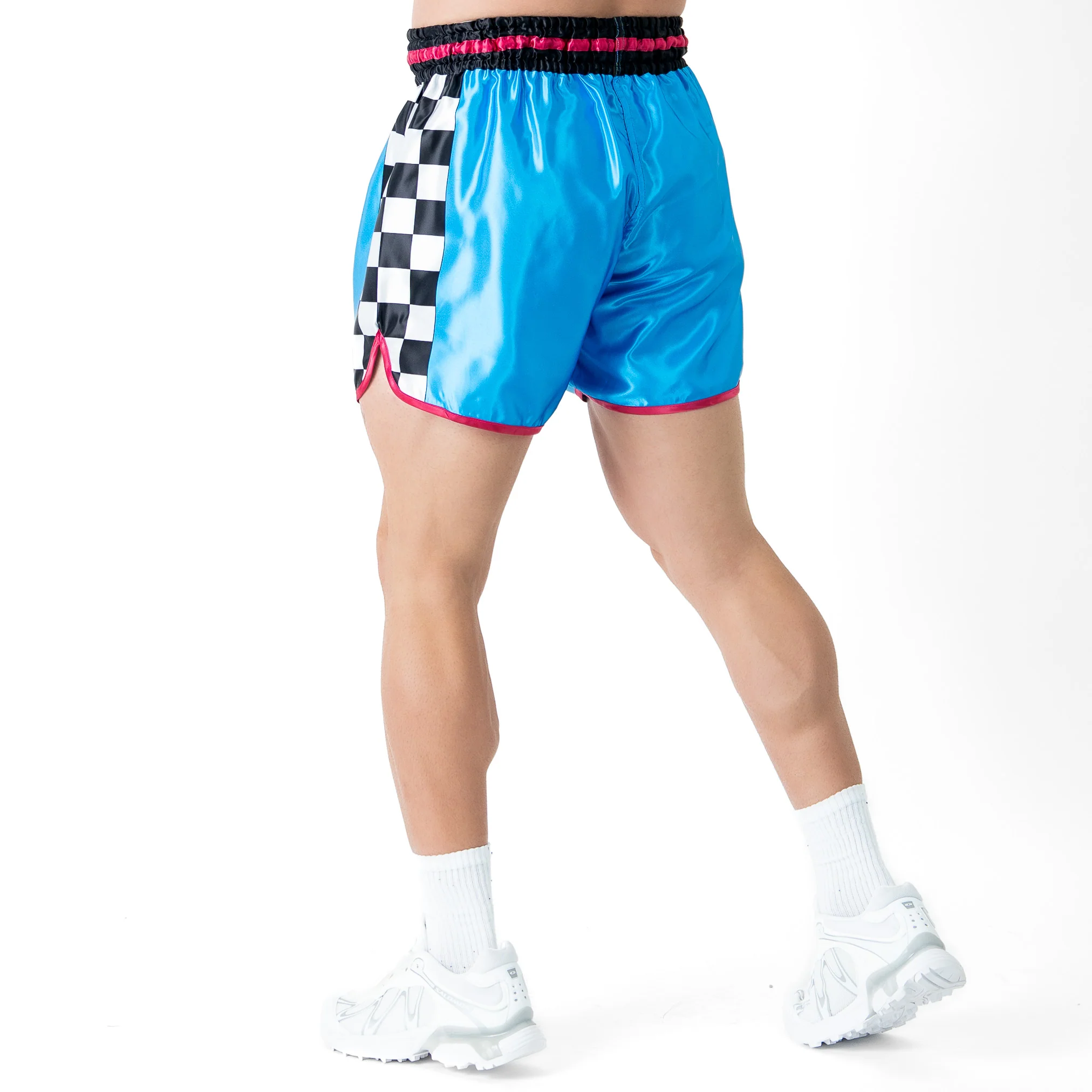 CHECKER FIGHT SHORT - BLUE - Image 4