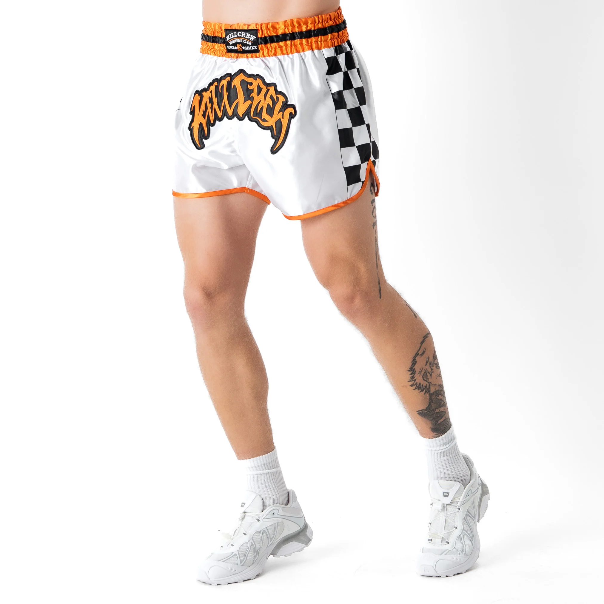 CHECKER FIGHT SHORT - ORANGE - Image 3