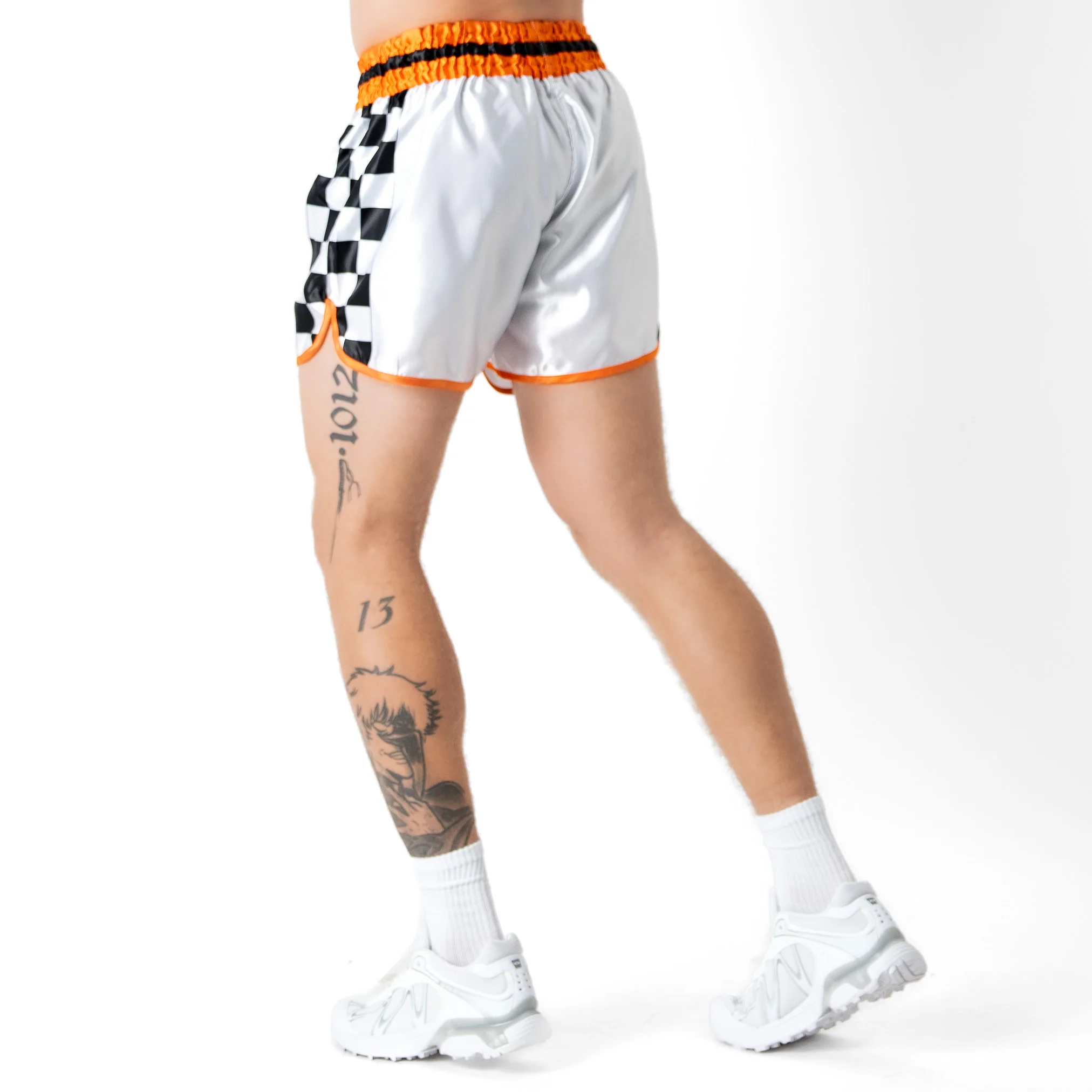 CHECKER FIGHT SHORT - ORANGE - Image 4