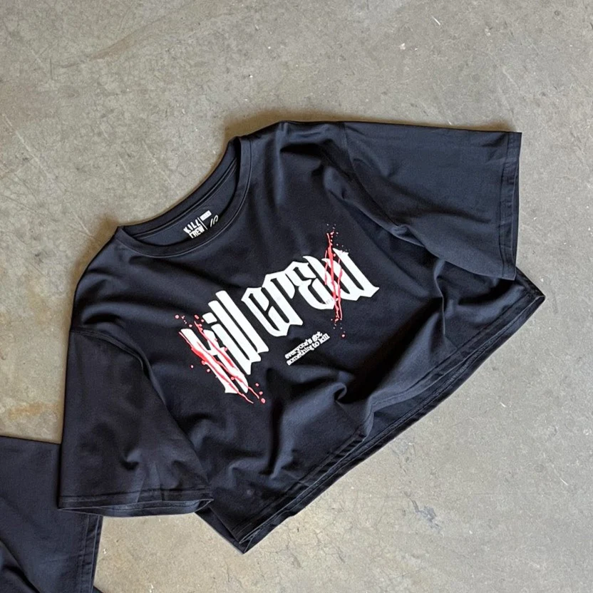 CLASSIC CROP TOP - BLACK / WHITE - Image 3