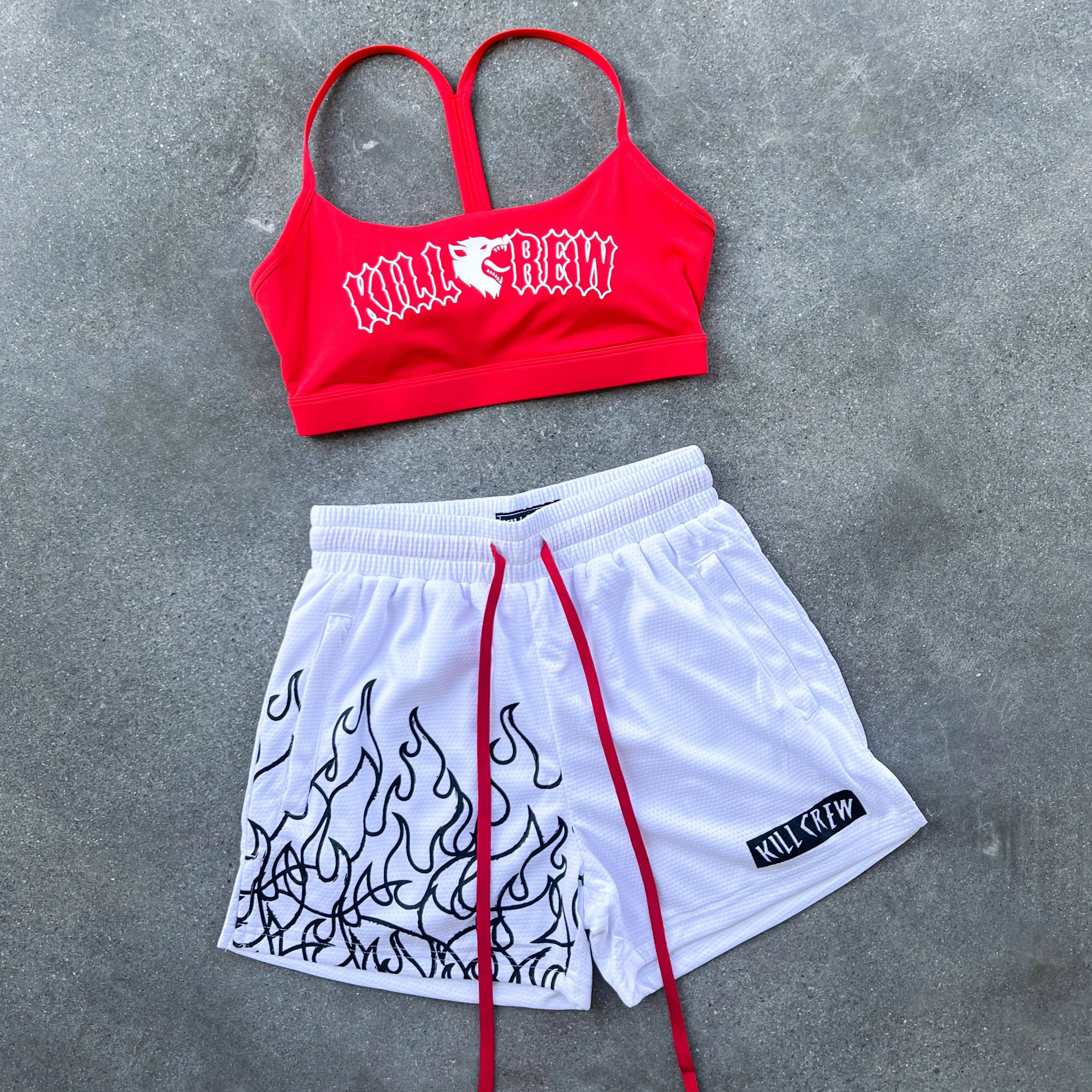 CLASSIC SPORTS BRA - RED / WHITE - Image 4