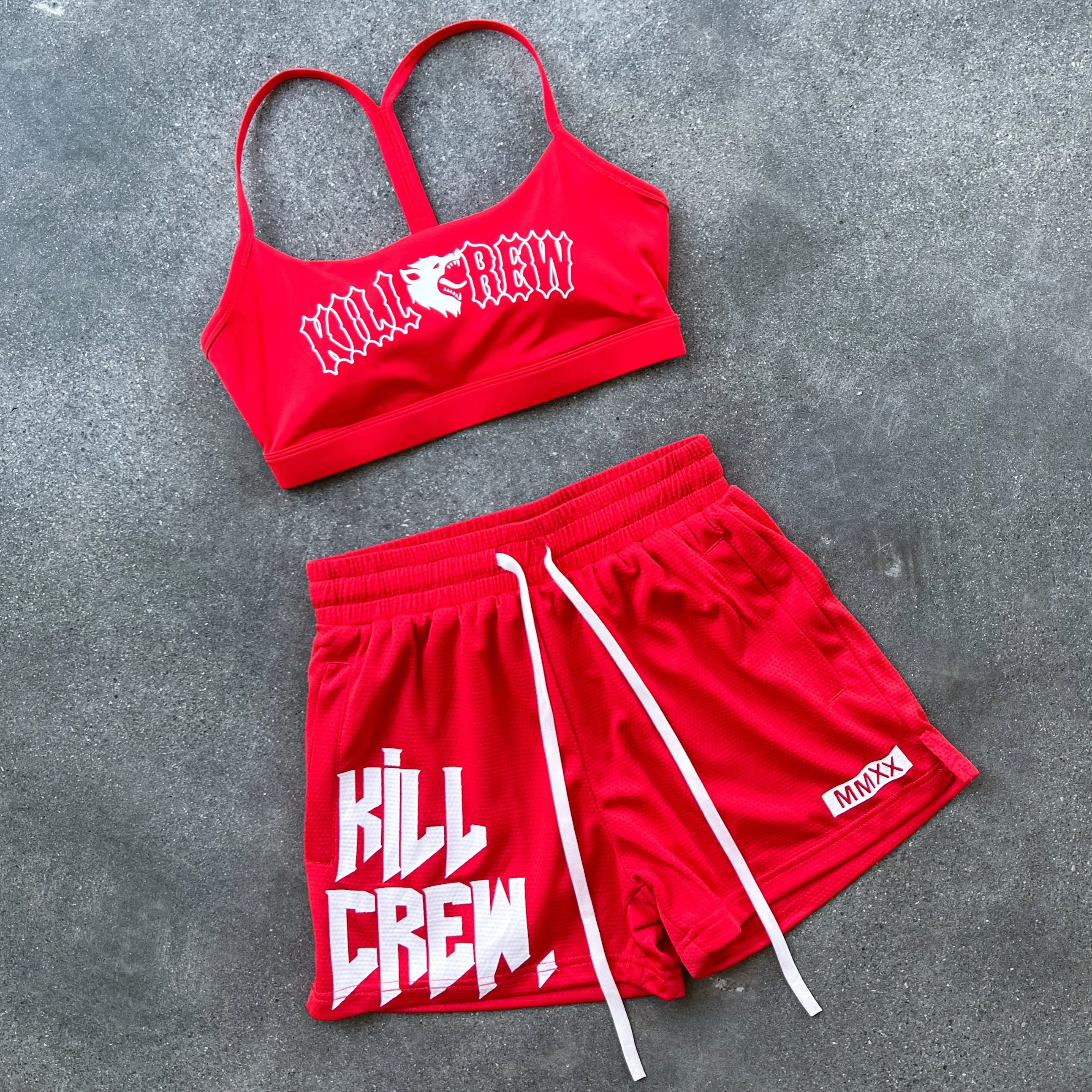 CLASSIC SPORTS BRA - RED / WHITE - Image 5