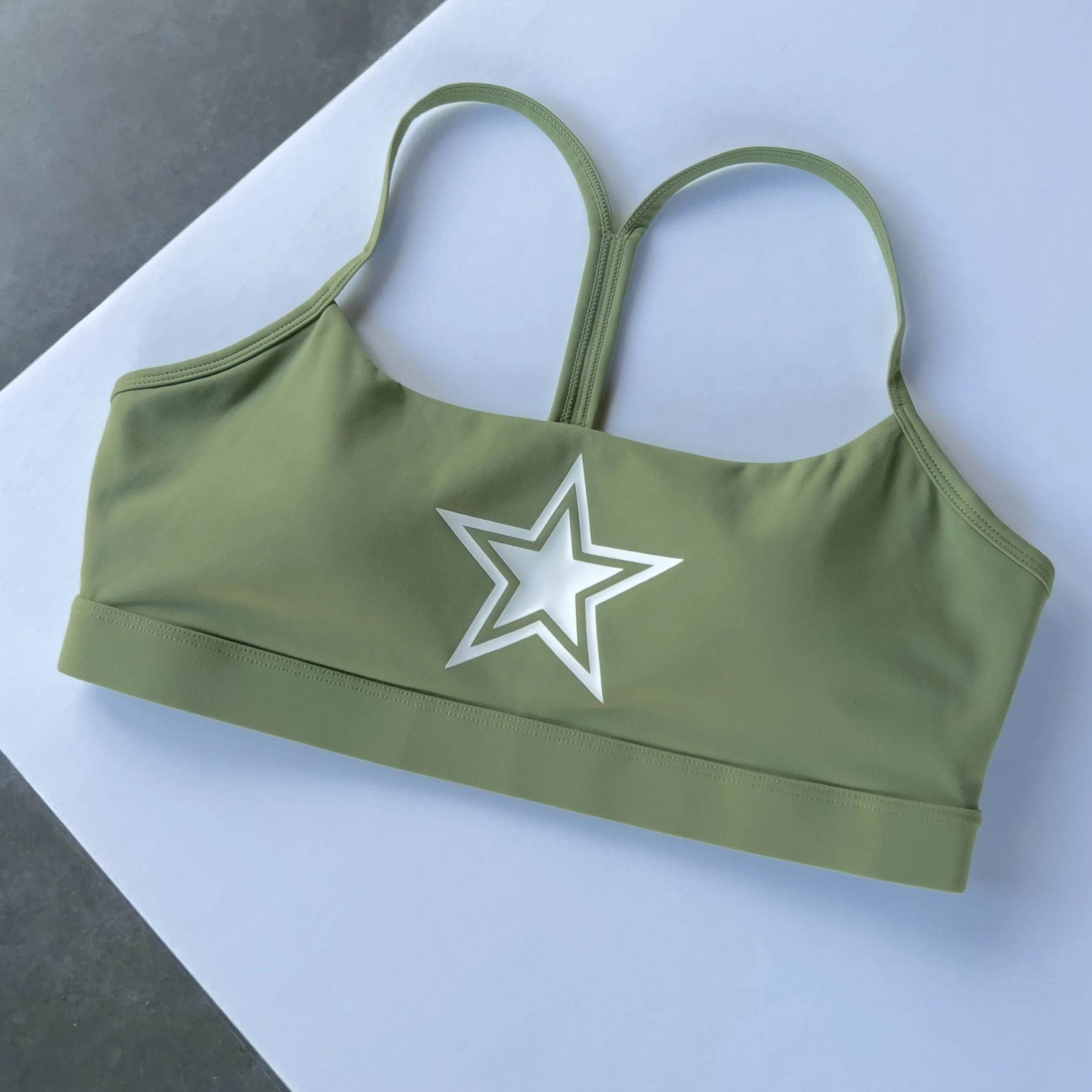 CLASSIC SPORTS BRA STAR BOY - GREEN / WHITE - Image 4