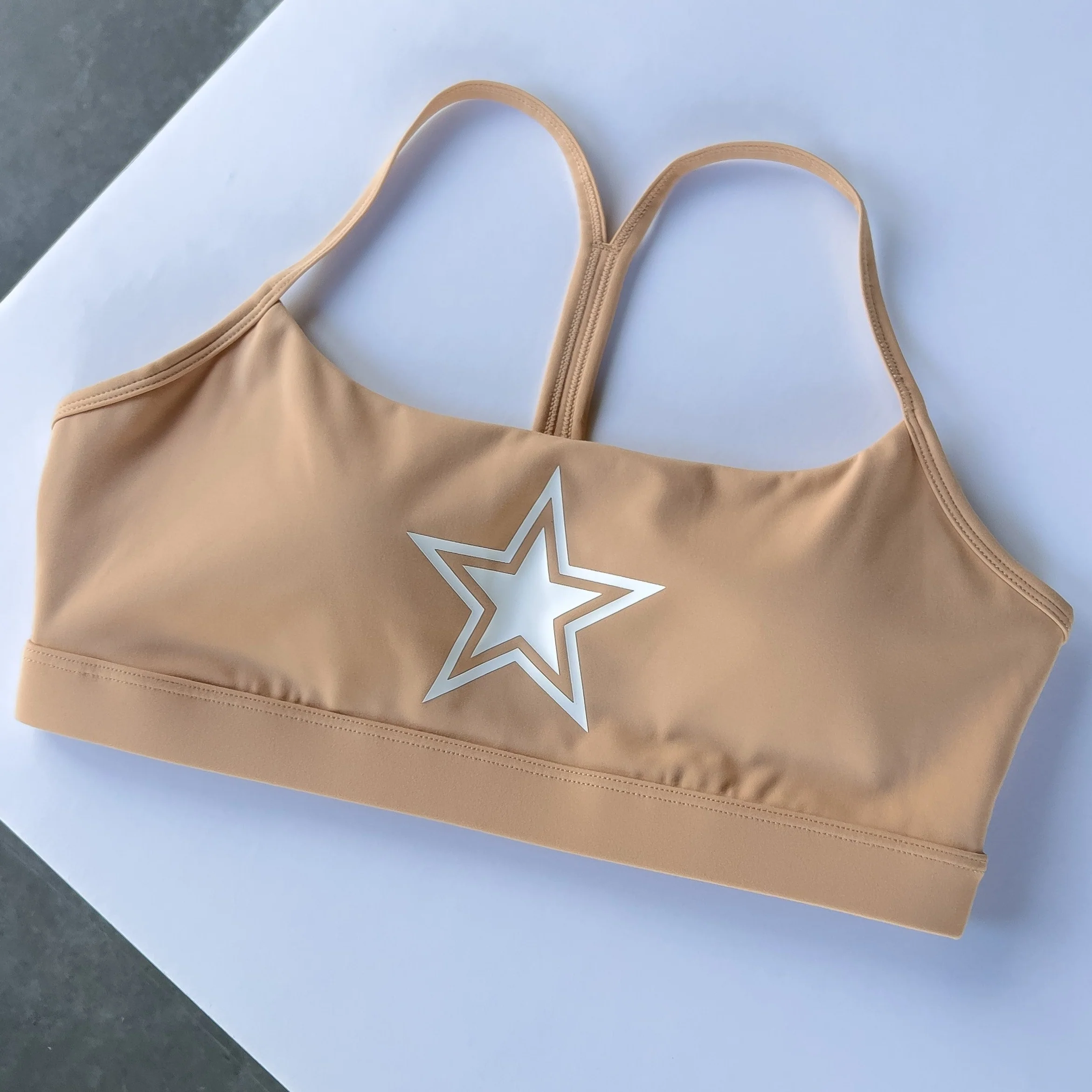 CLASSIC SPORTS BRA STAR BOY - SAND / WHITE - Image 4
