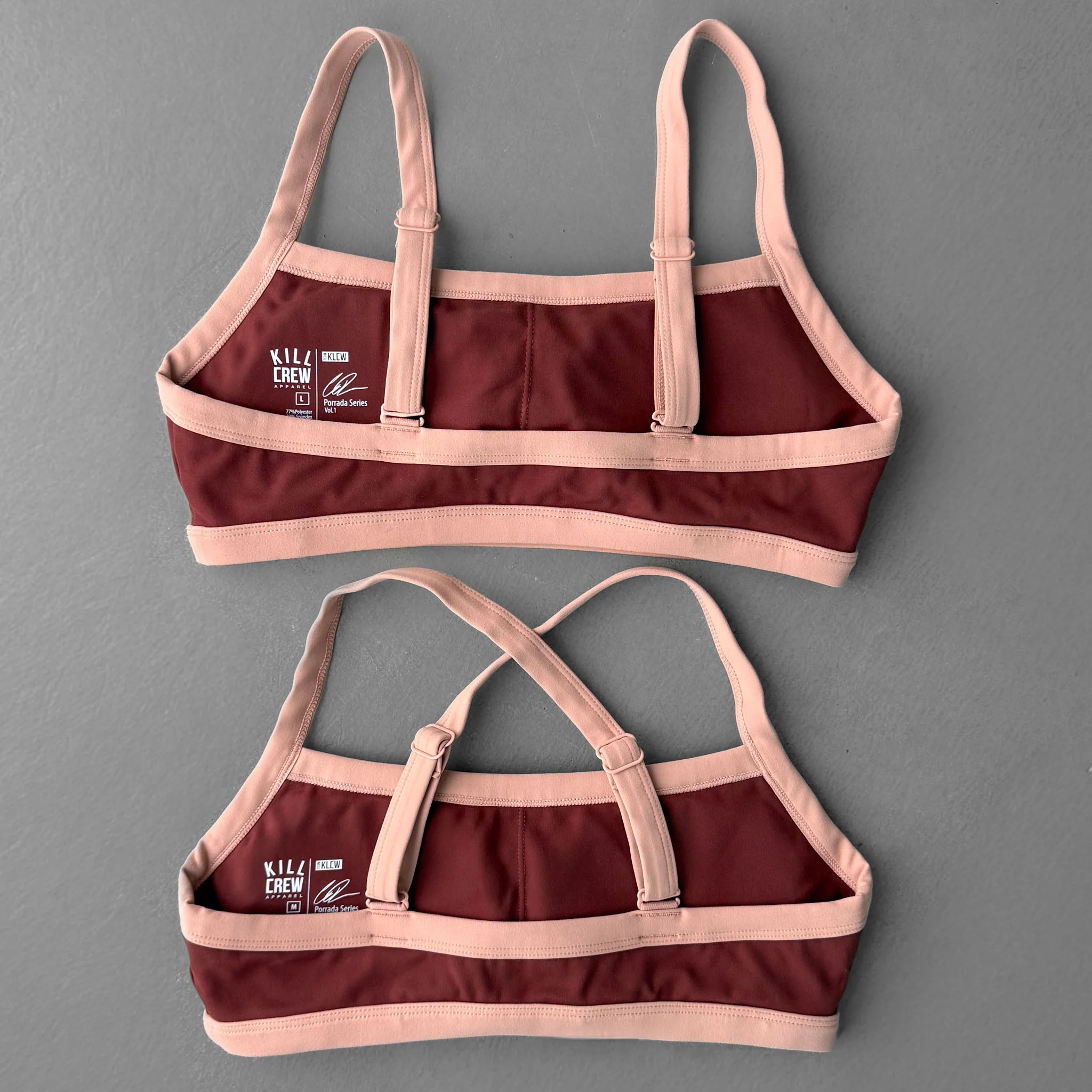 COLOR BLOCK SPORTS BRA - BROWN - Image 5