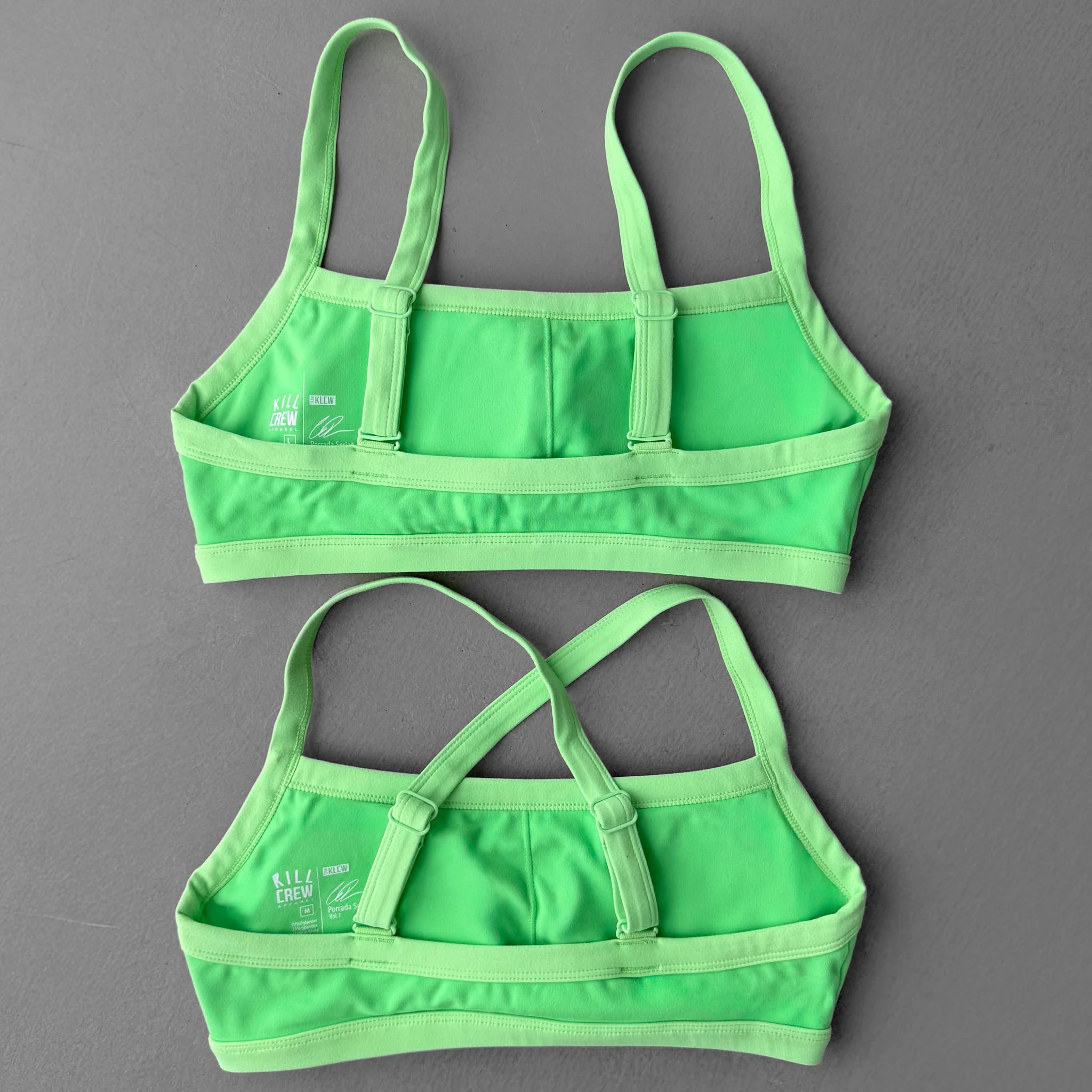 COLOR BLOCK SPORTS BRA - GREEN - Image 5
