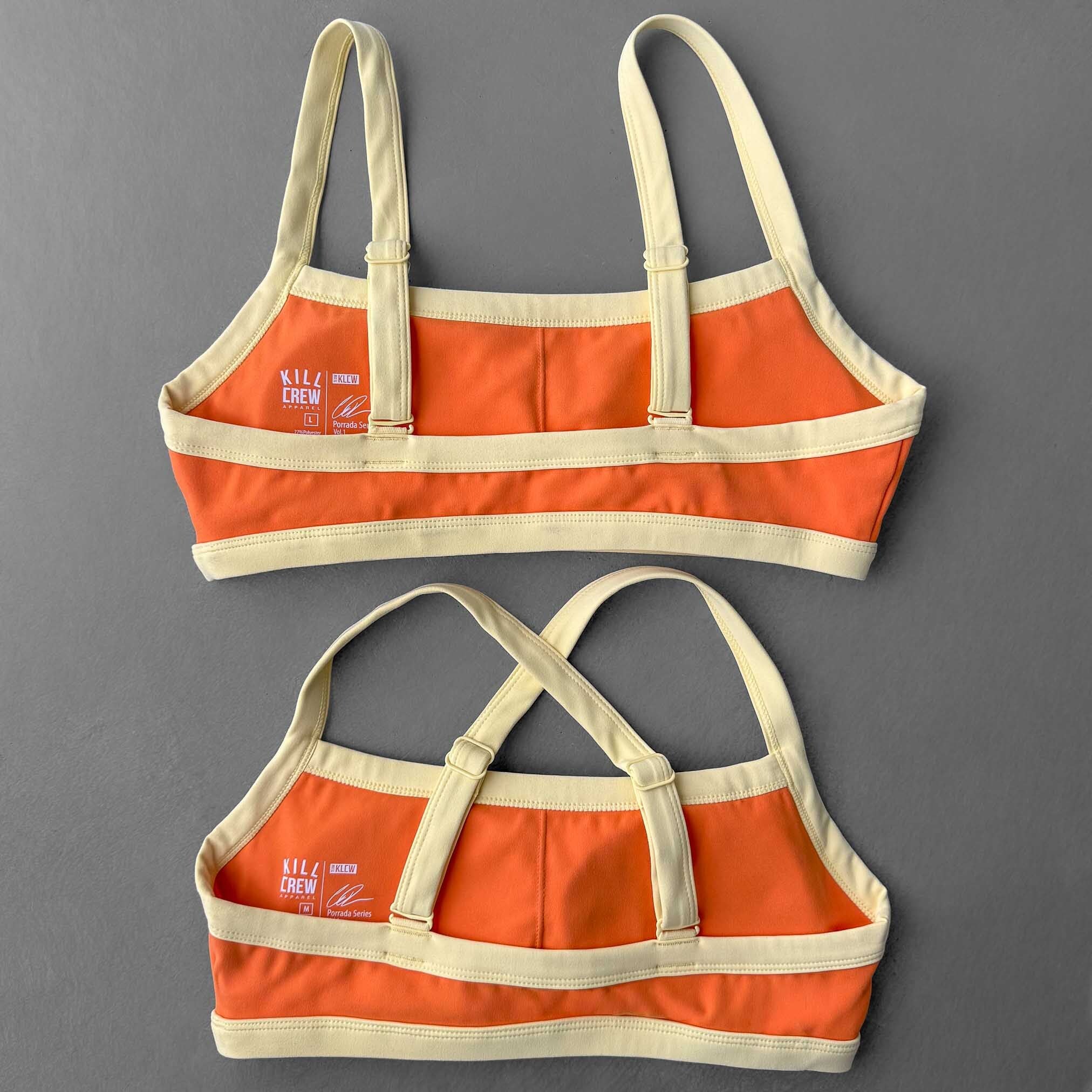 COLOR BLOCK SPORTS BRA - ORANGE - Image 5