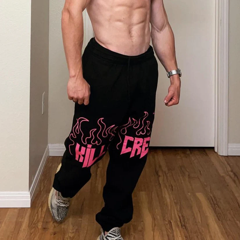 HEAVYWEIGHT LUX SWEATPANTS FLAME - BLACK / PINK - Image 4