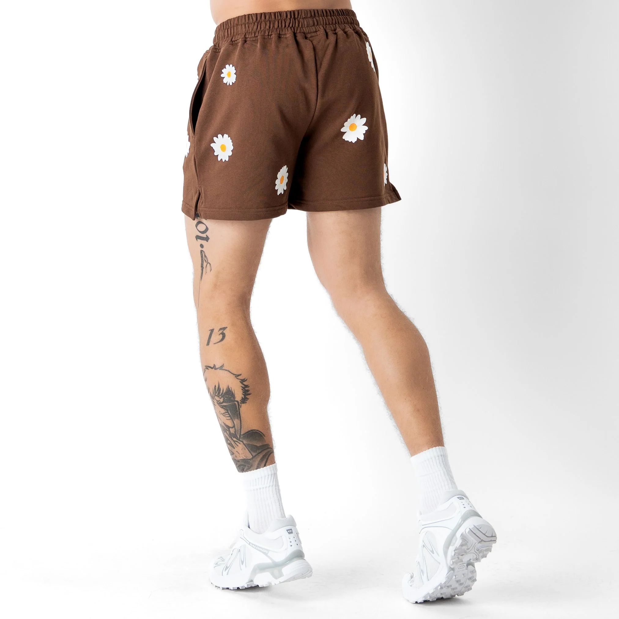 COTTON SHORTS (MID THIGH CUT) DAISY - BROWN - Image 4
