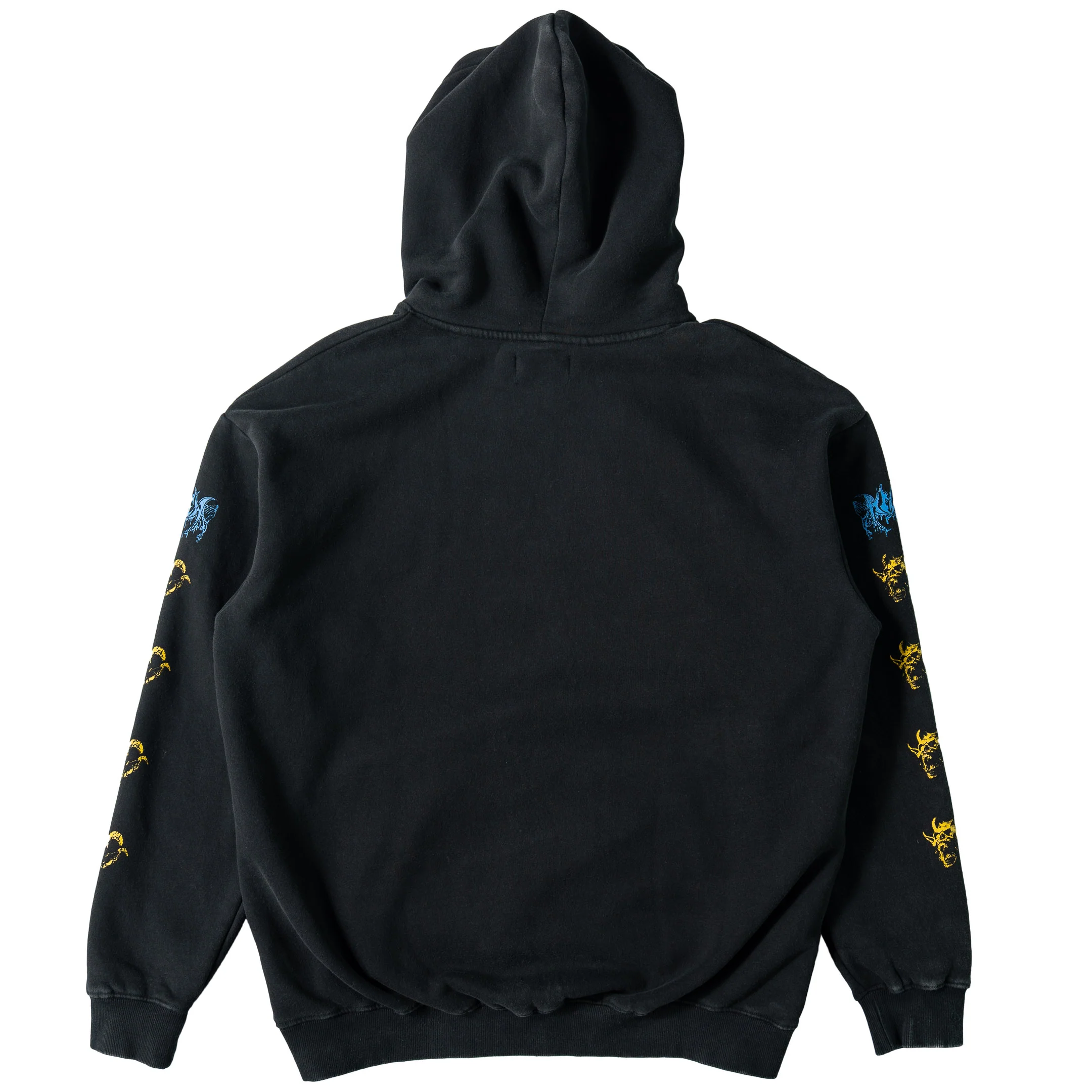 OVERSIZED LUX DISMEMBER YOUR DEMONS HOODIE - BLACK / YELLOW - Image 2