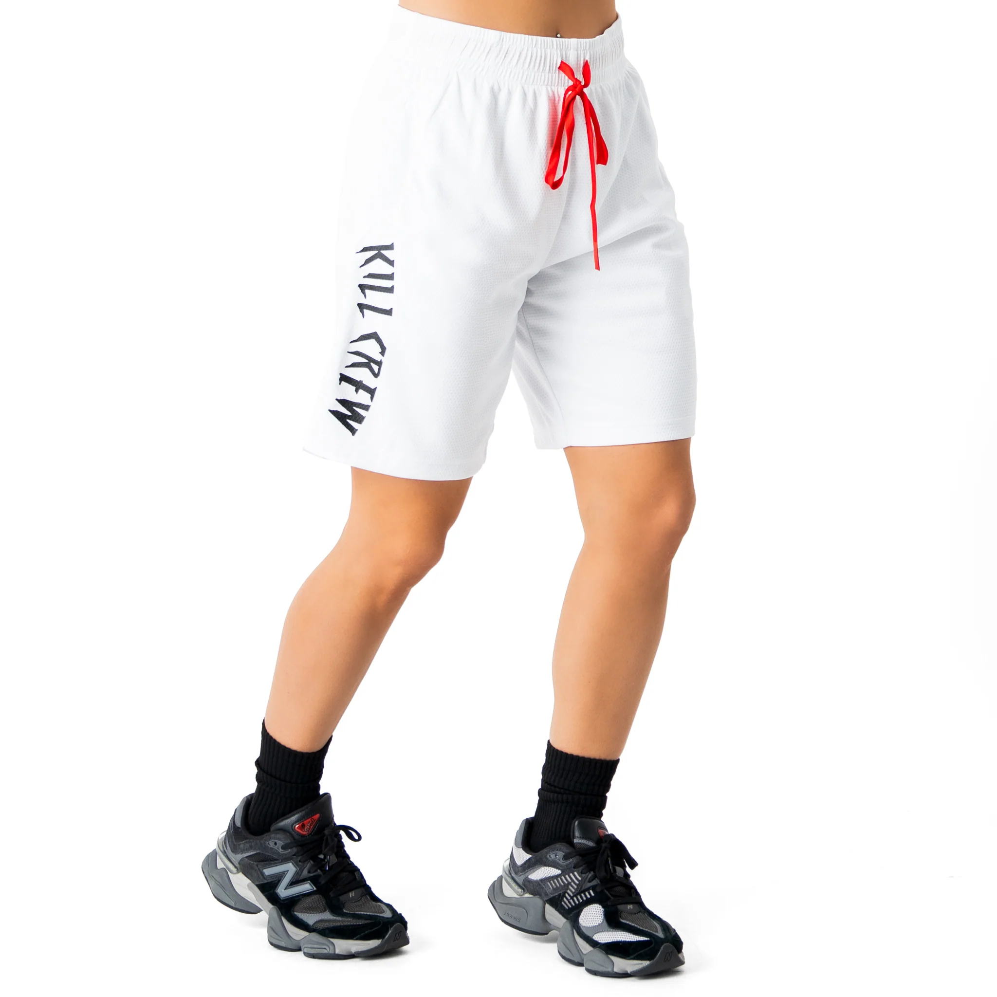 RELAXED CUT SHORTS EMBROIDERED FLAG - WHITE - Image 5
