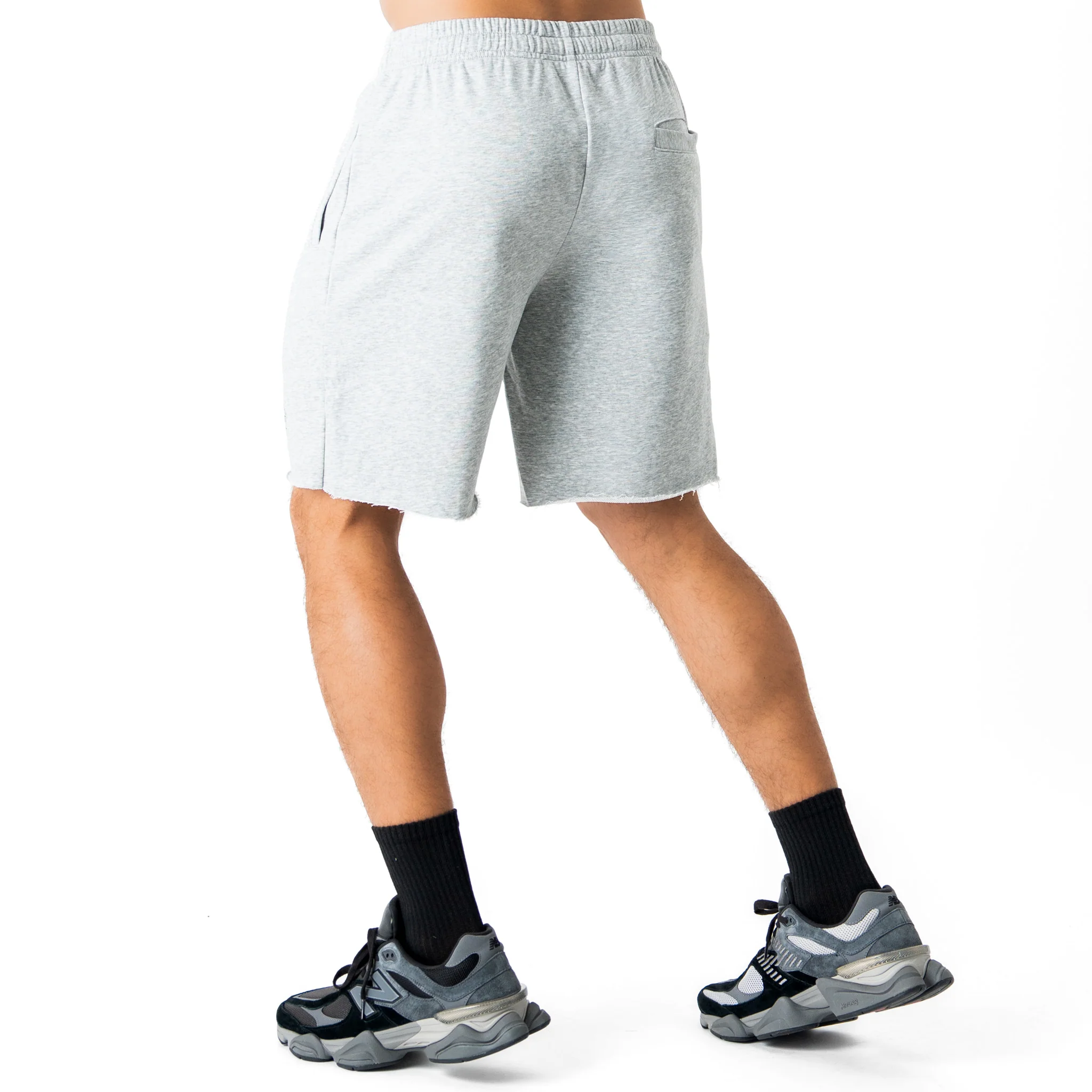 RELAXED CUT SHORTS FIGHTER'S CLUB FLAME - HEATHER GREY - Image 4