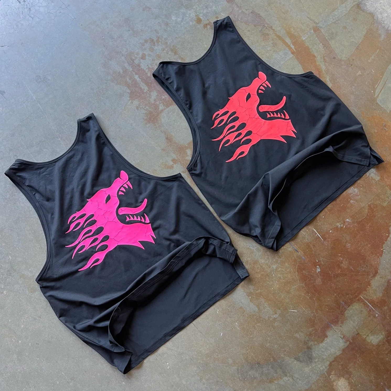WAR WOLF TANK TOP - BLACK / PINK - Image 4