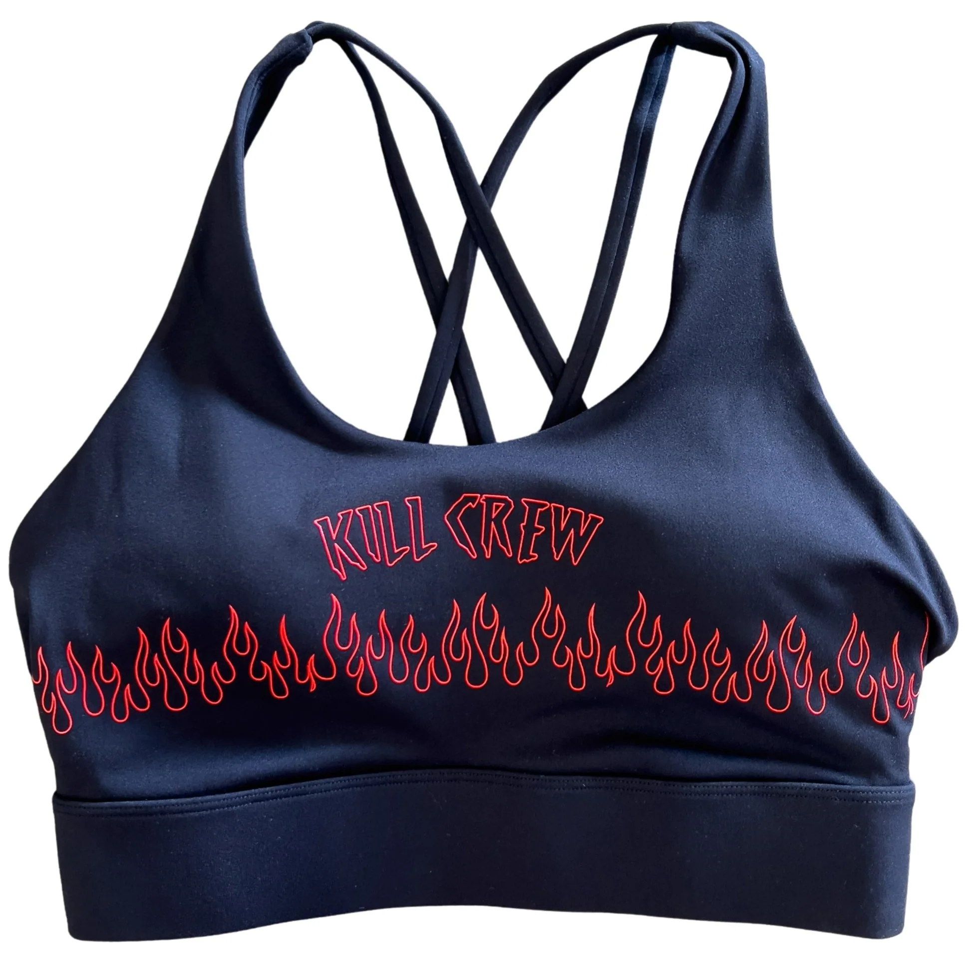 FLAME HIGH SUPPORT SPORTS BRA - BLACK / RED - Image 3