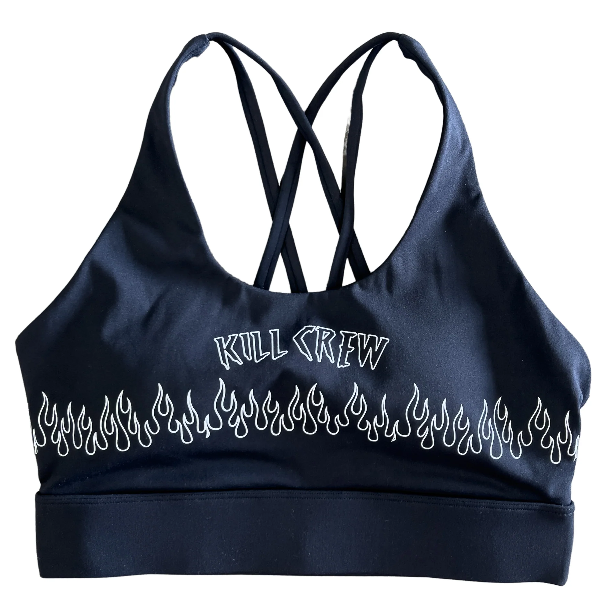 FLAME HIGH SUPPORT SPORTS BRA - BLACK / WHITE - Image 3