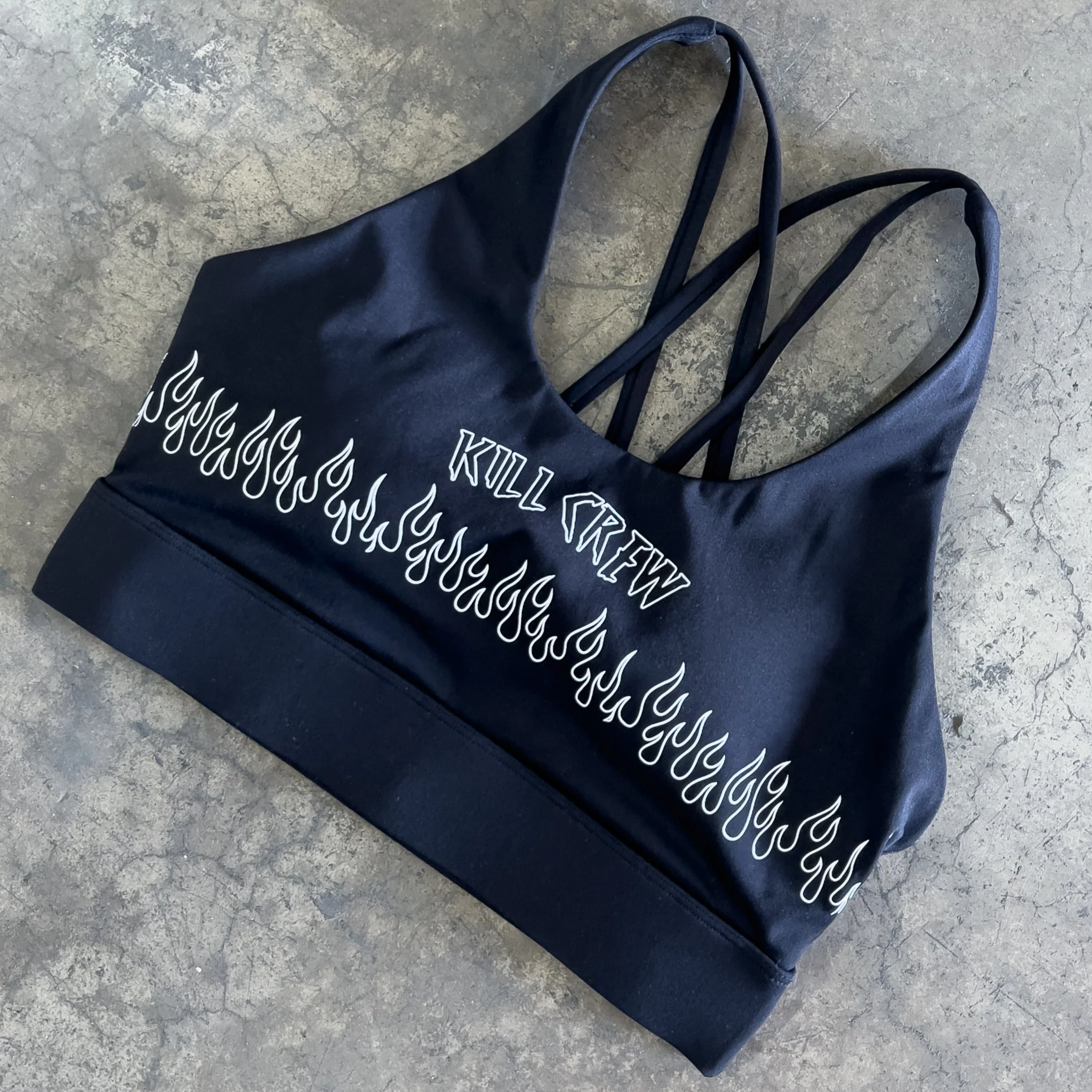 FLAME HIGH SUPPORT SPORTS BRA - BLACK / WHITE - Image 4