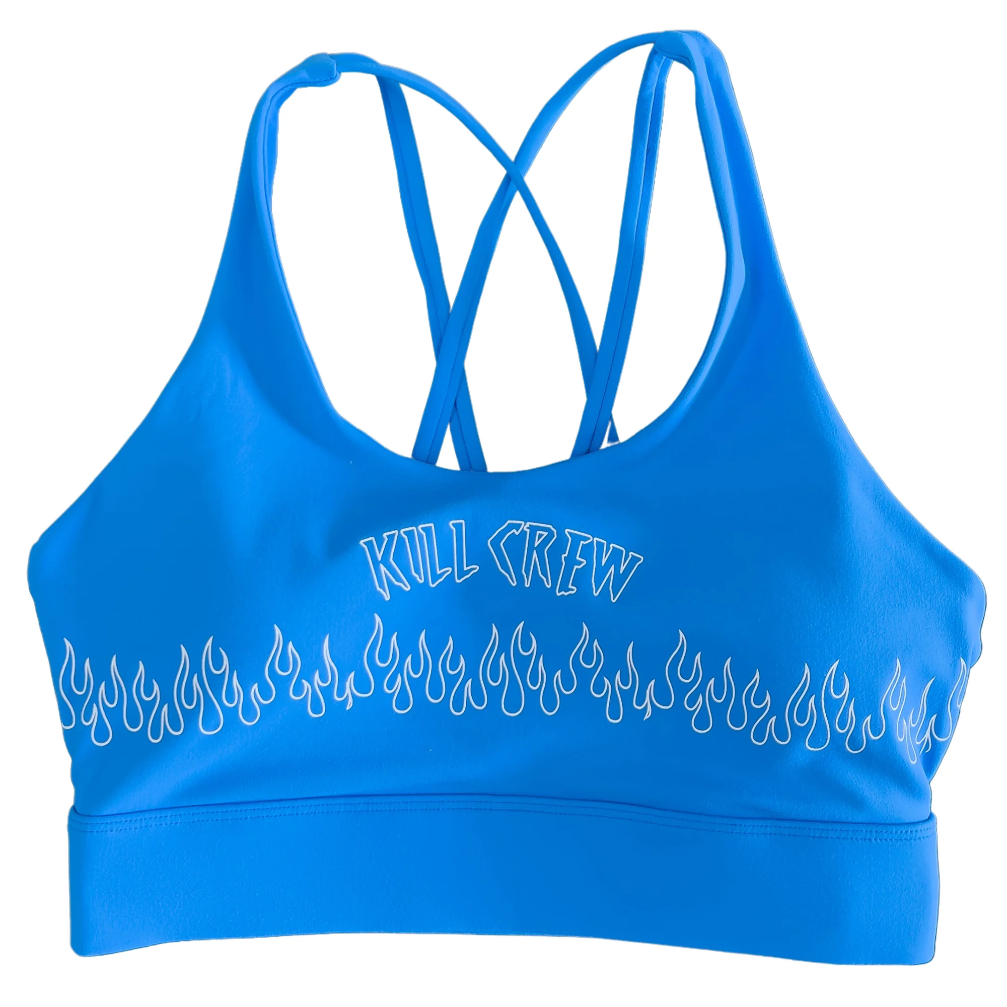 FLAME HIGH SUPPORT SPORTS BRA - BLUE / WHITE - Image 3