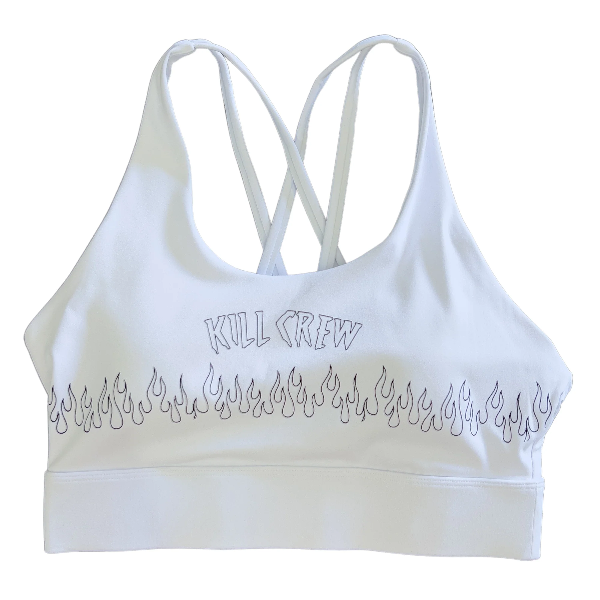 FLAME HIGH SUPPORT SPORTS BRA - WHITE / BLACK - Image 3