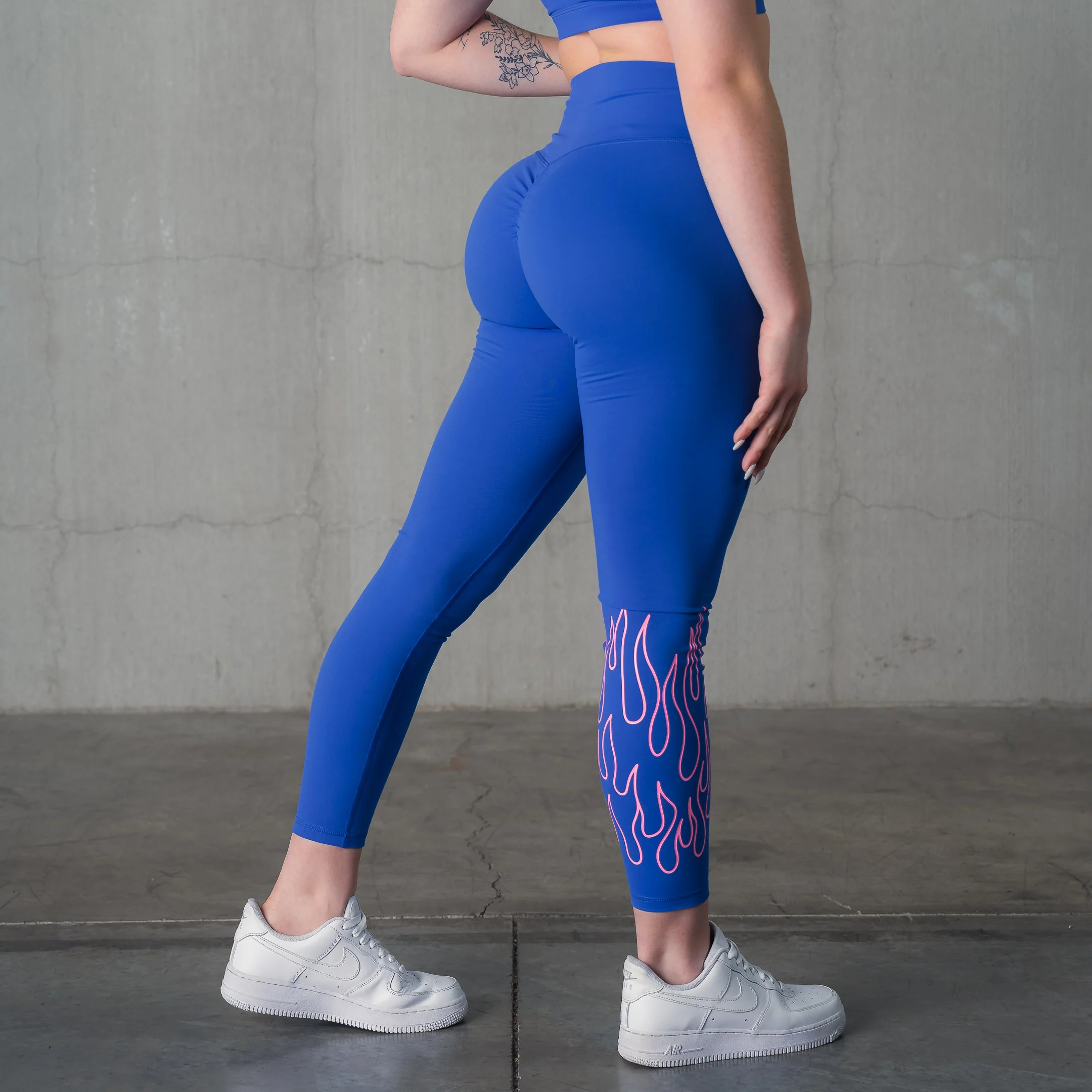 FLAME LEGGINGS - BLUE / PINK - Image 3