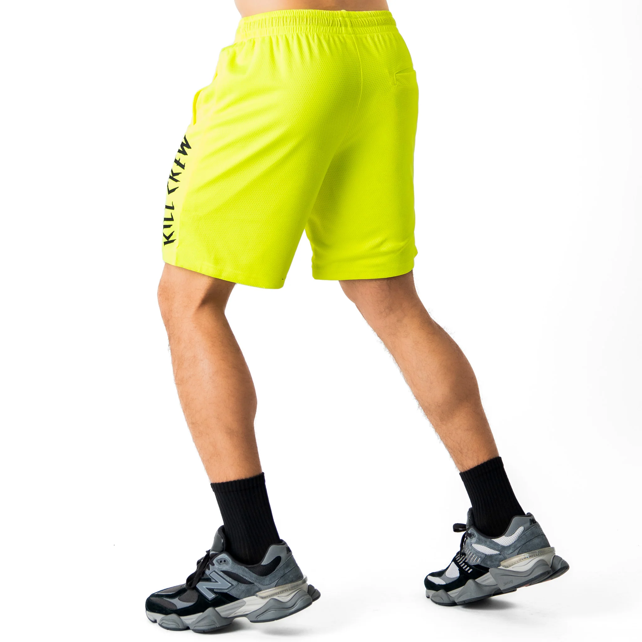 RELAXED CUT SHORTS FLAME - NEON YELLOW / BLACK - Image 4