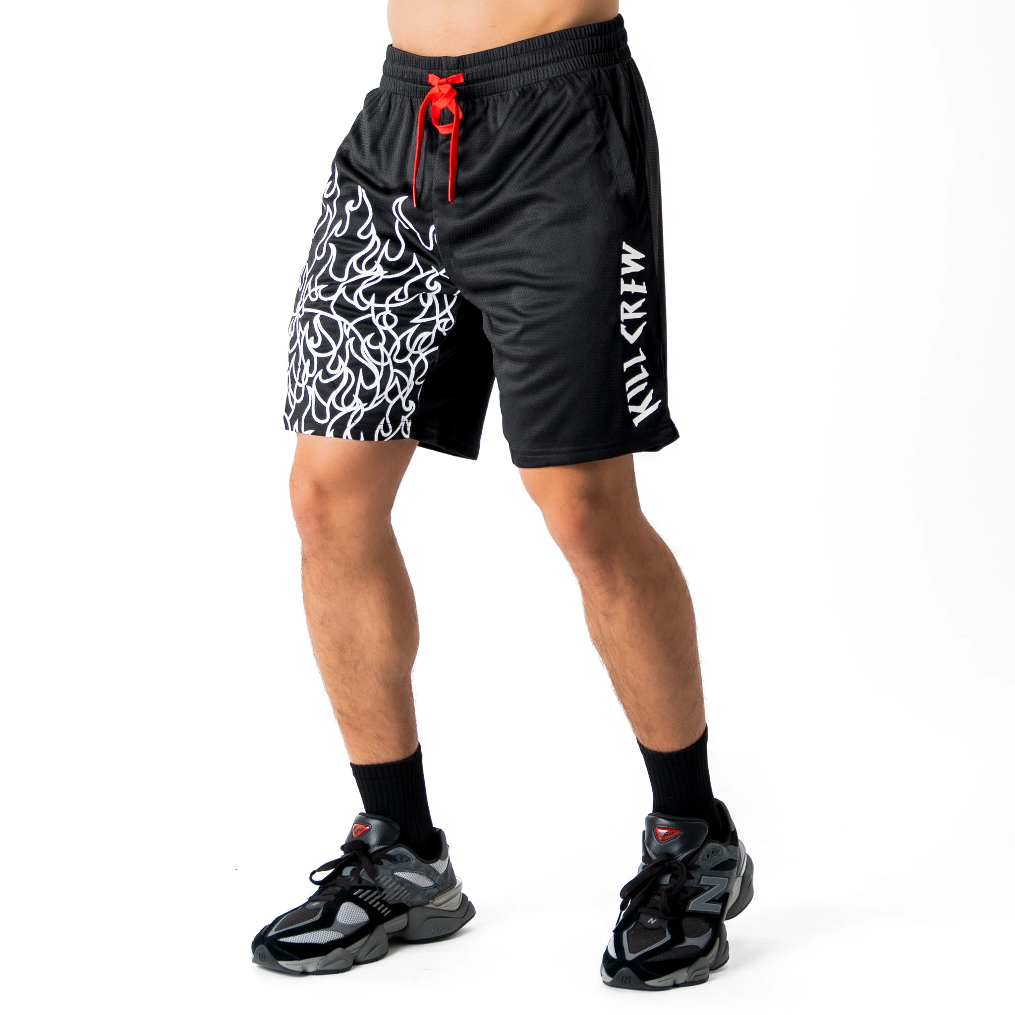 RELAXED CUT SHORTS FLAME - BLACK / WHITE - Image 3