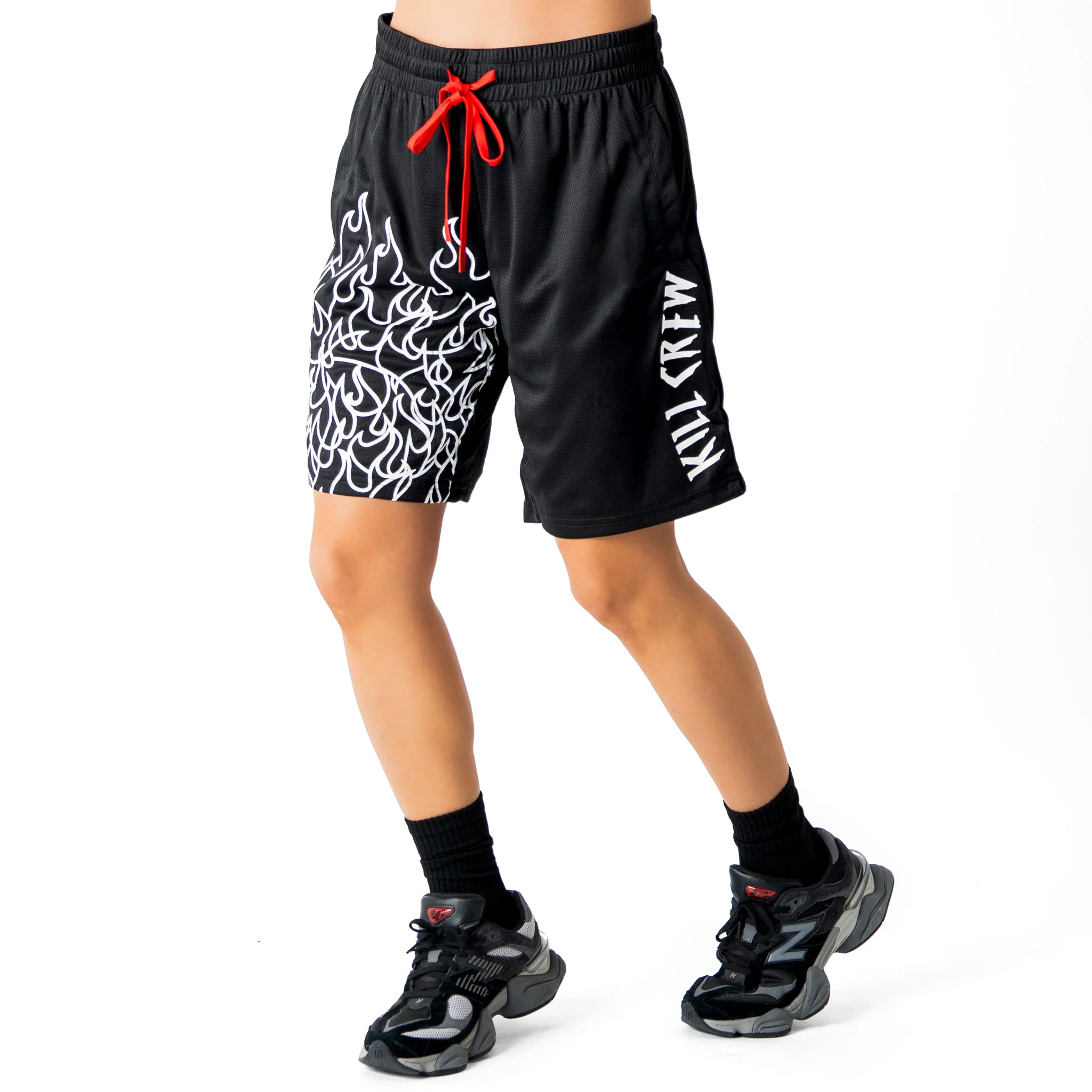 RELAXED CUT SHORTS FLAME - BLACK / WHITE - Image 5