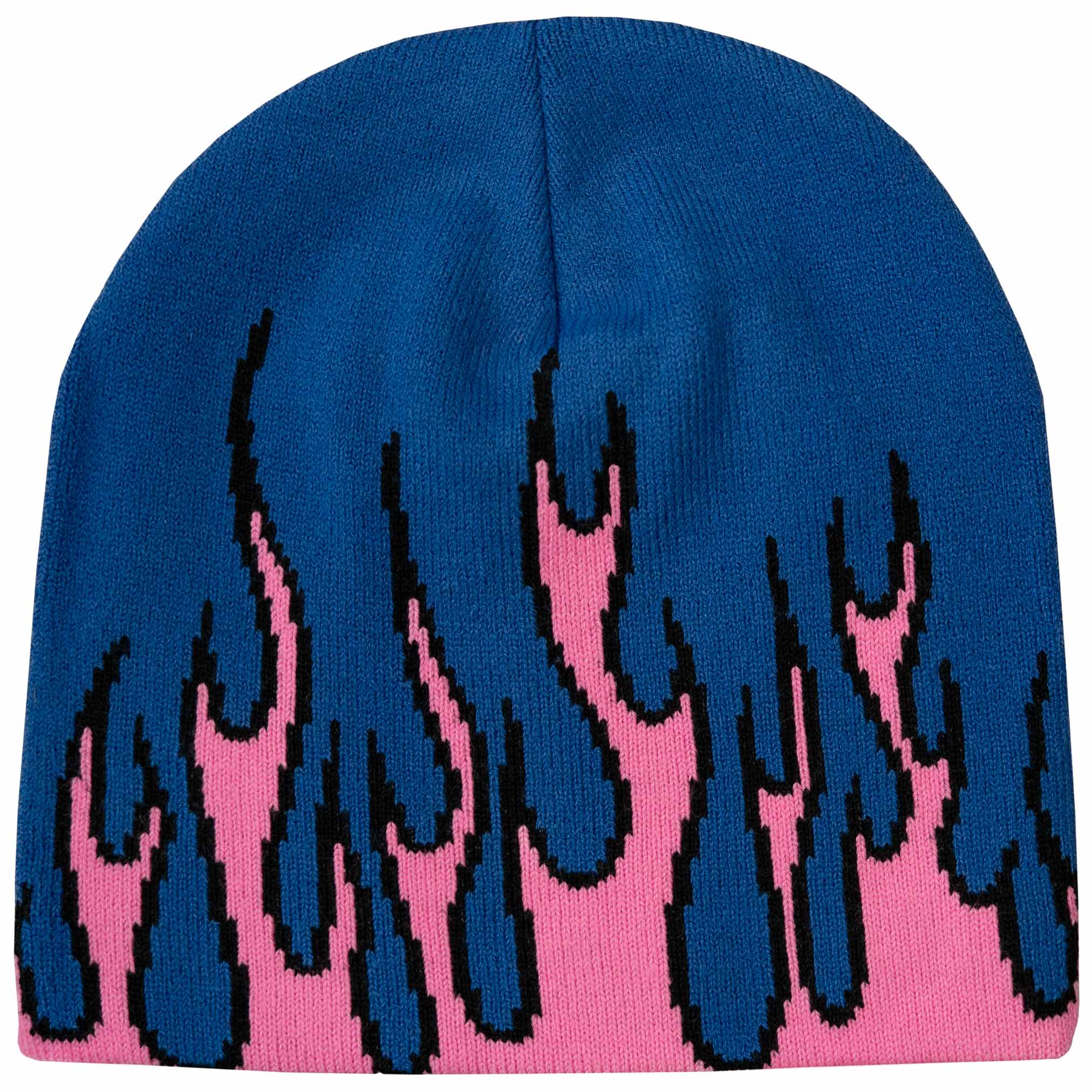 FLAME SKULL CAP BEANIE - BLUE / PINK - Image 6