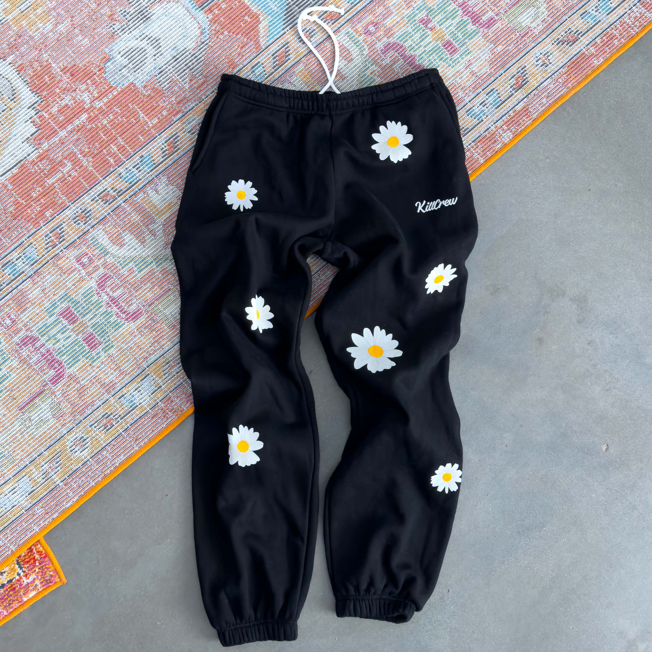 OVERSIZED LUX "DAISY" SWEATPANTS - BLACK - Image 3