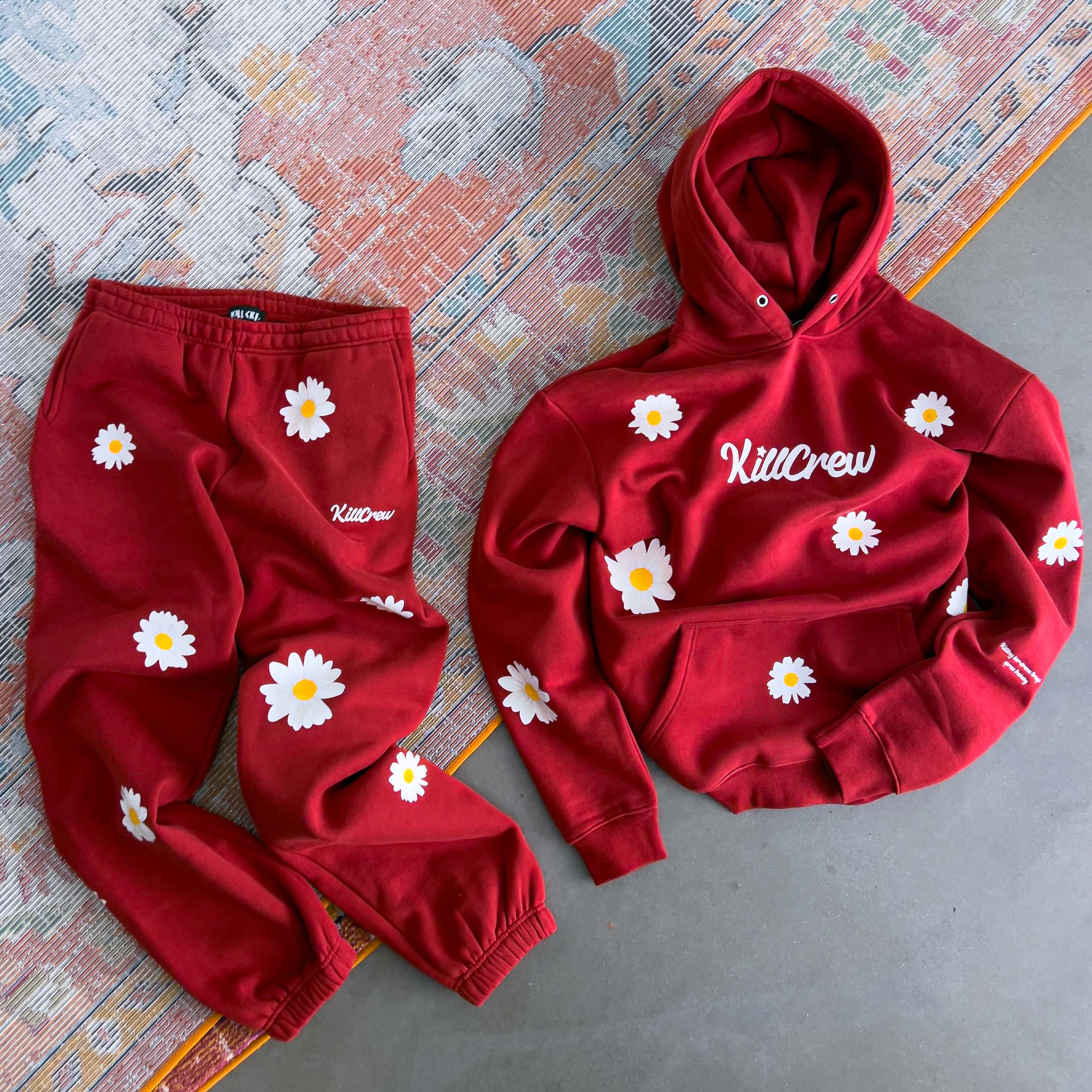 OVERSIZED LUX "DAISY" SWEATPANTS - RED - Image 5