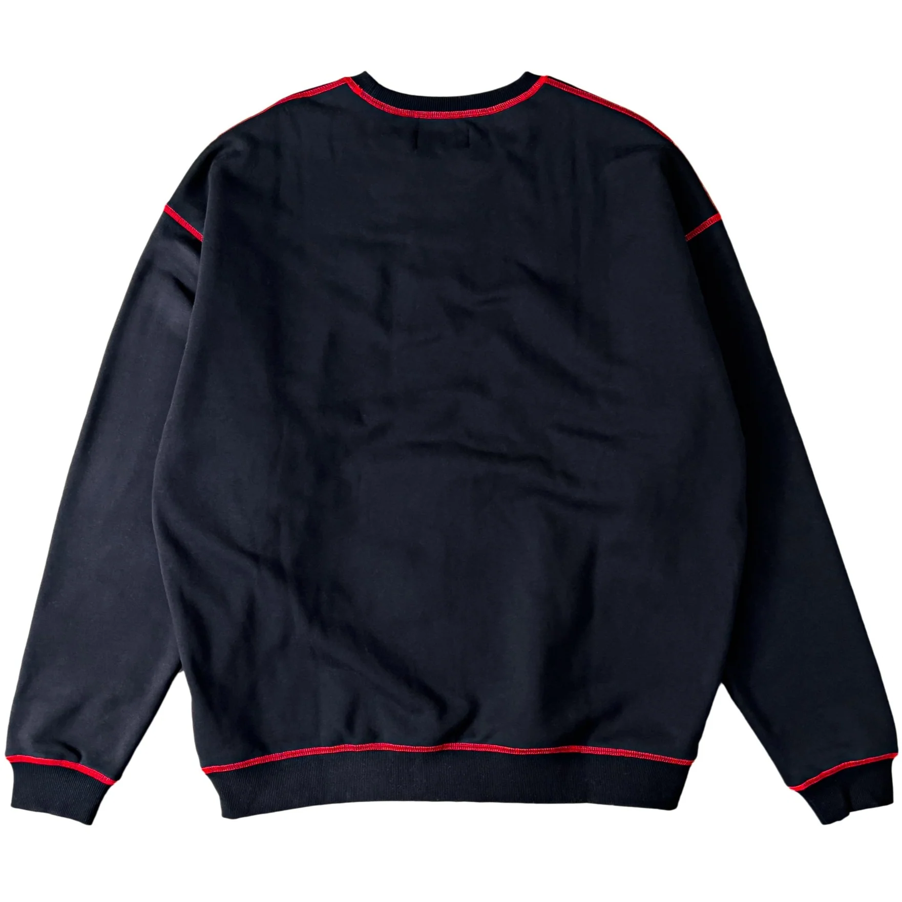 OVERSIZED LUX OUTSEAM CREW NECK - BLACK / RED - Image 2