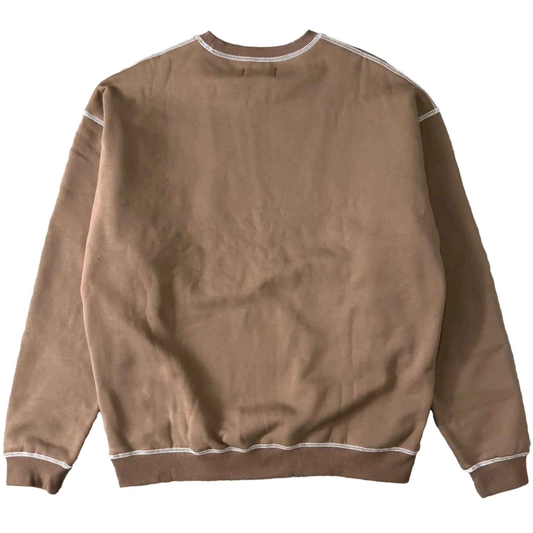 OVERSIZED LUX OUTSEAM CREW NECK - BROWN - Image 2