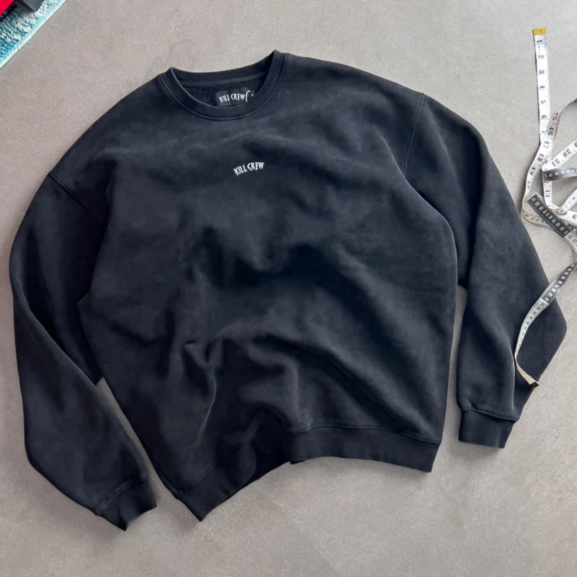 OVERSIZED LUX "SIMPLE" CREWNECK - BLACK - Image 2