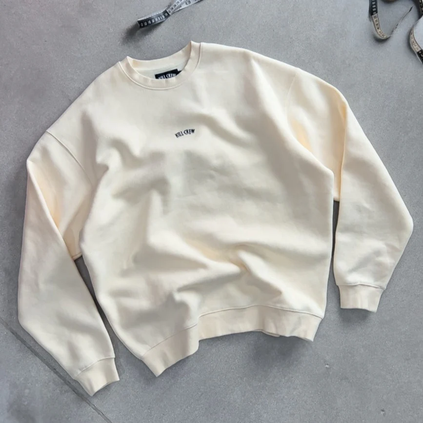 OVERSIZED LUX "SIMPLE" CREWNECK - CREAM - Image 2